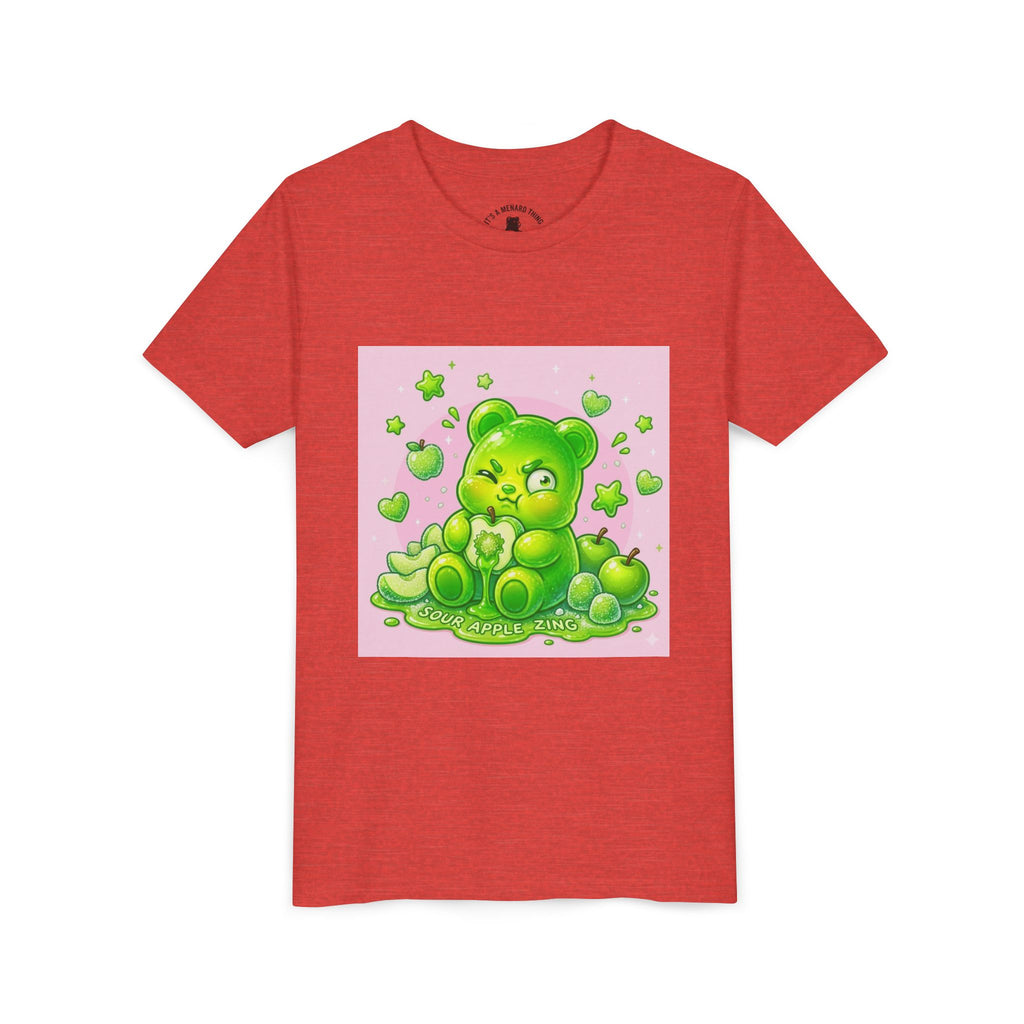 Neon Green Sour Apple Gooey Gummy Bear Graphic Youth Shirt