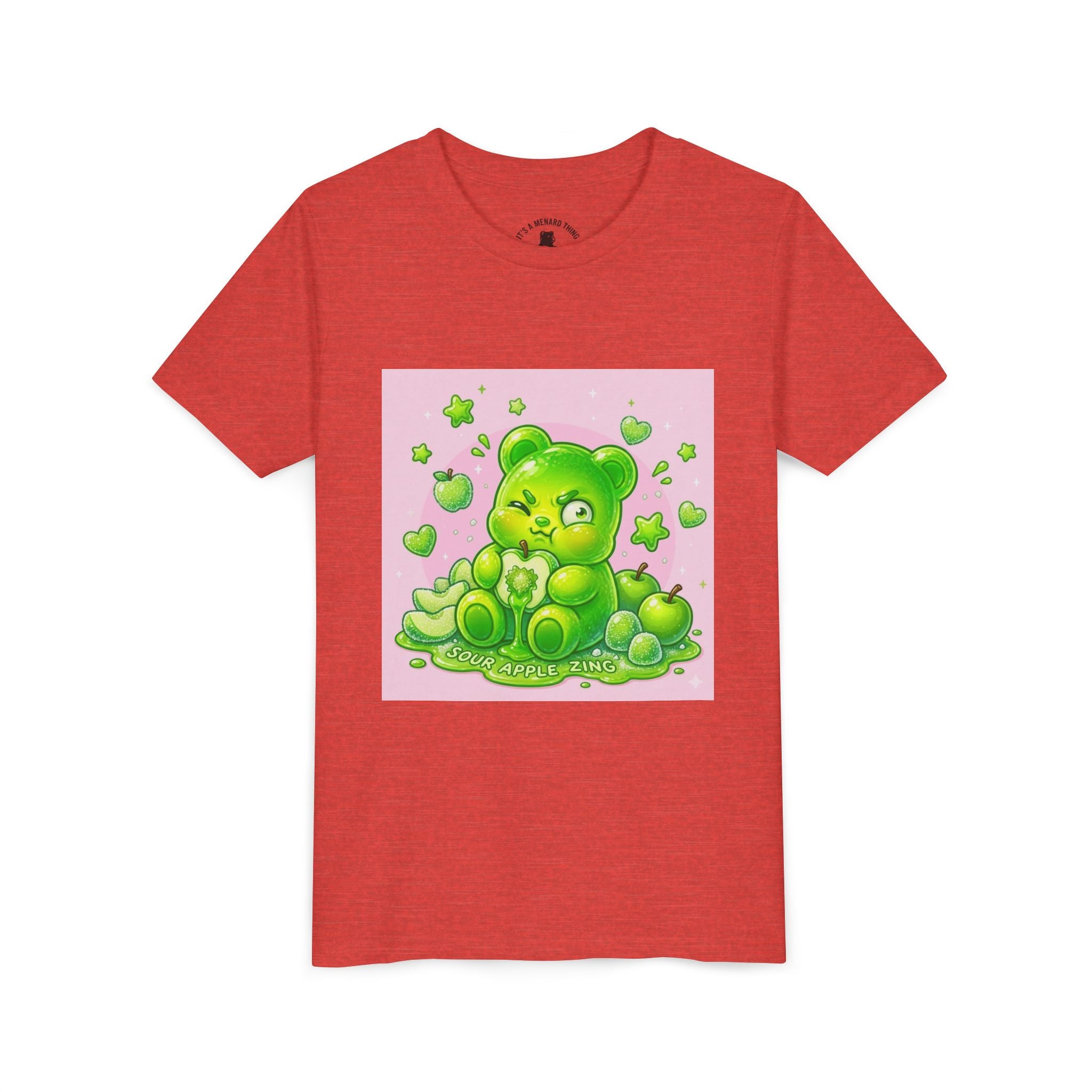 Neon Green Sour Apple Gooey Gummy Bear Graphic Youth Shirt