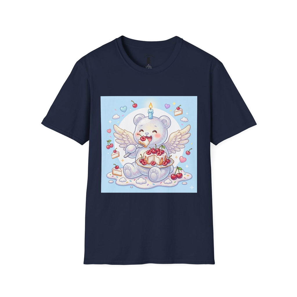 Cute Angel Food Cake, White Gooey Gummy Bear — Kawaii Graphic Tee