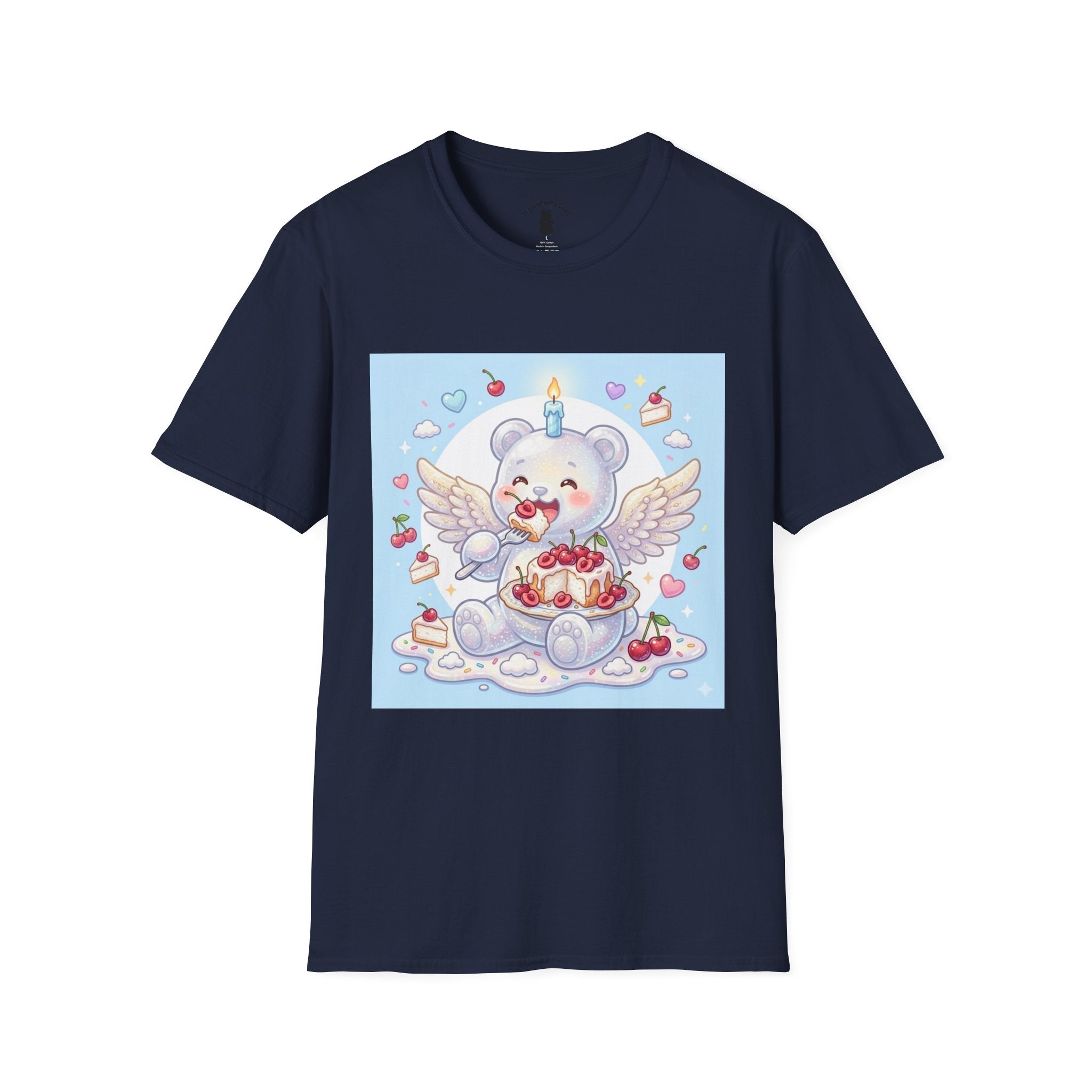 Cute Angel Food Cake, White Gooey Gummy Bear — Kawaii Graphic Tee
