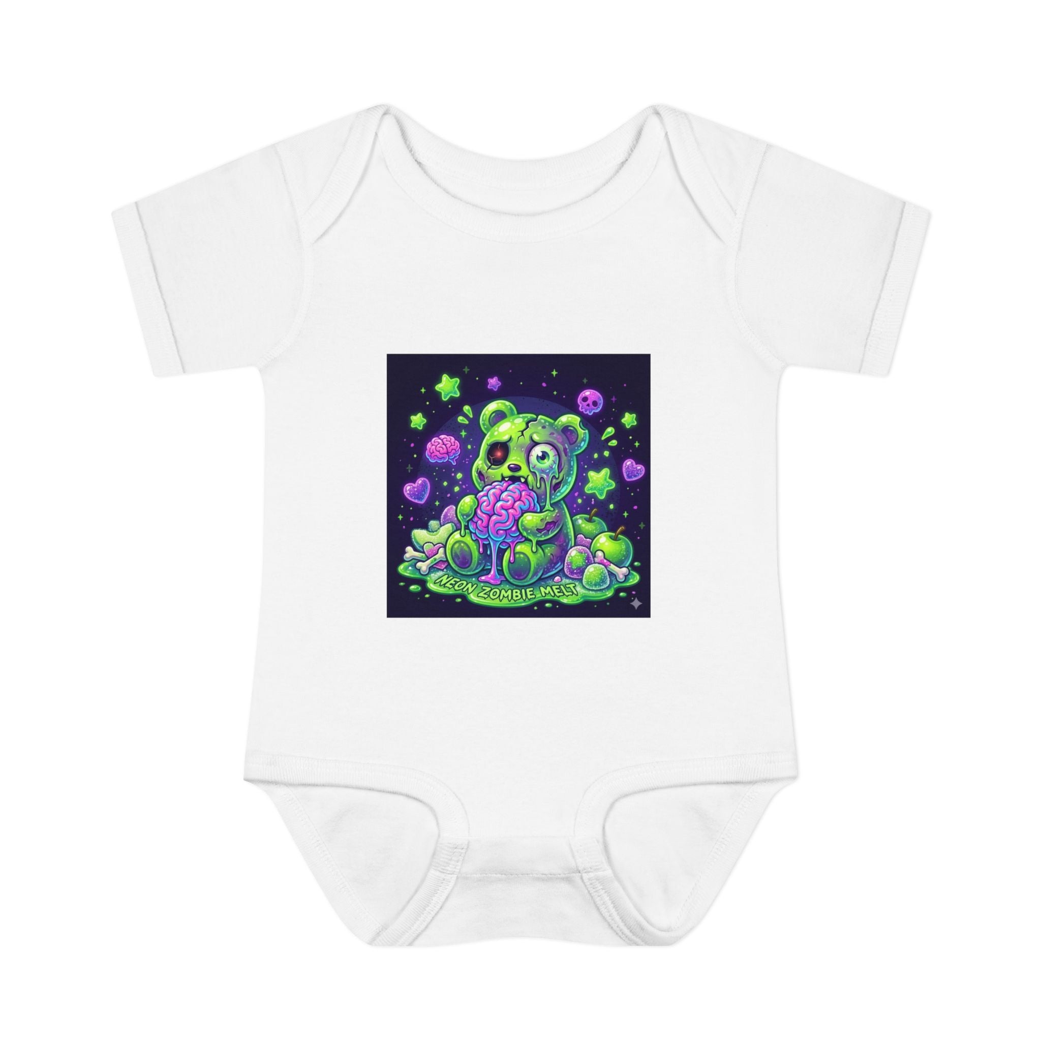 Baby Bodysuit — Neon Zombie Halloween Gooey Gummy Bear