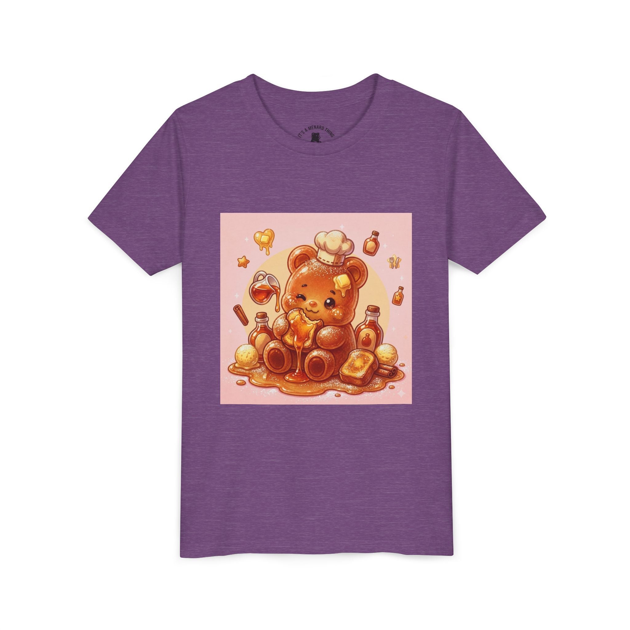 Kids Thick French Toast Gooey Gummy Chef Bear Graphic T-Shirt