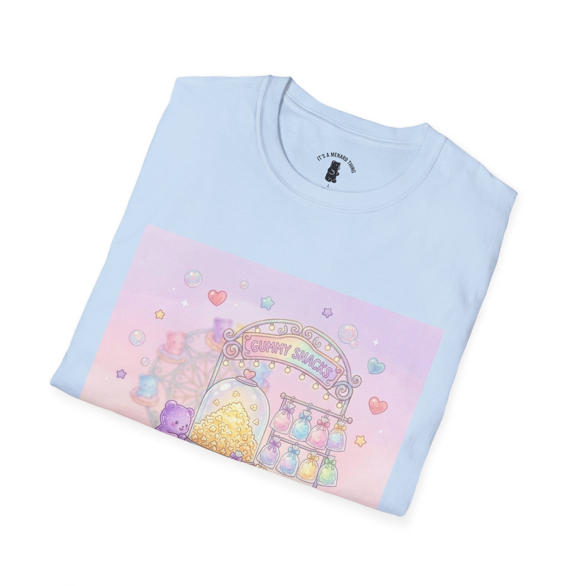 Carnival Snack Cart, Sharing with Friends Gooey Gummy Bears — Whimsical Graphic T-Shirt