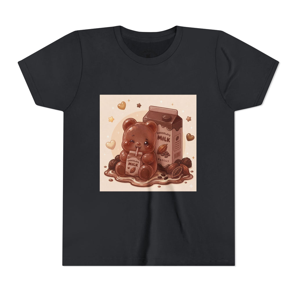 Kids Milk Chocolate Gooey Gummy Bear — Cute Milk Carton Graphic Youth T-Shirt