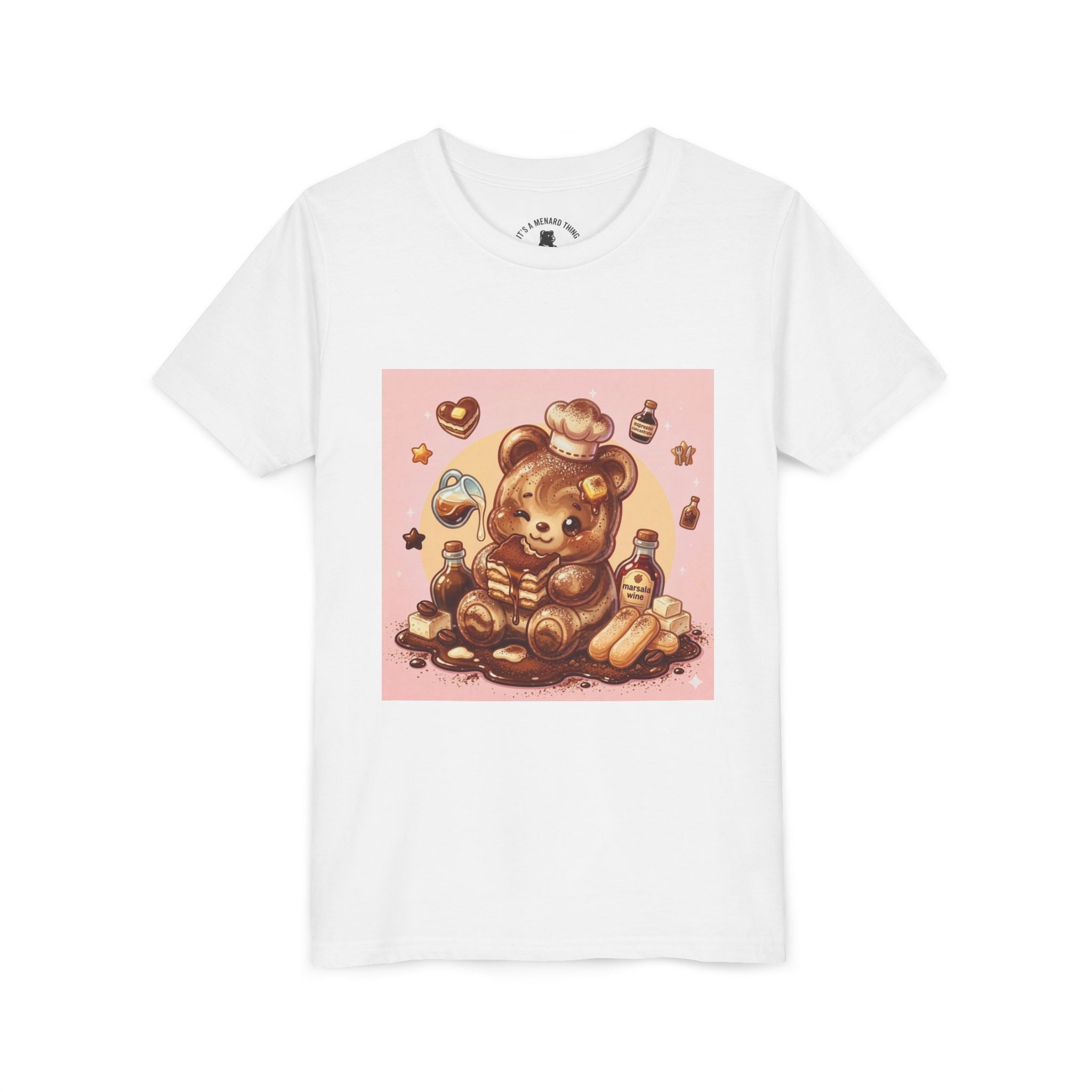 Tiramisu Gooey Gummy Chef Bear Graphic Youth T-Shirt