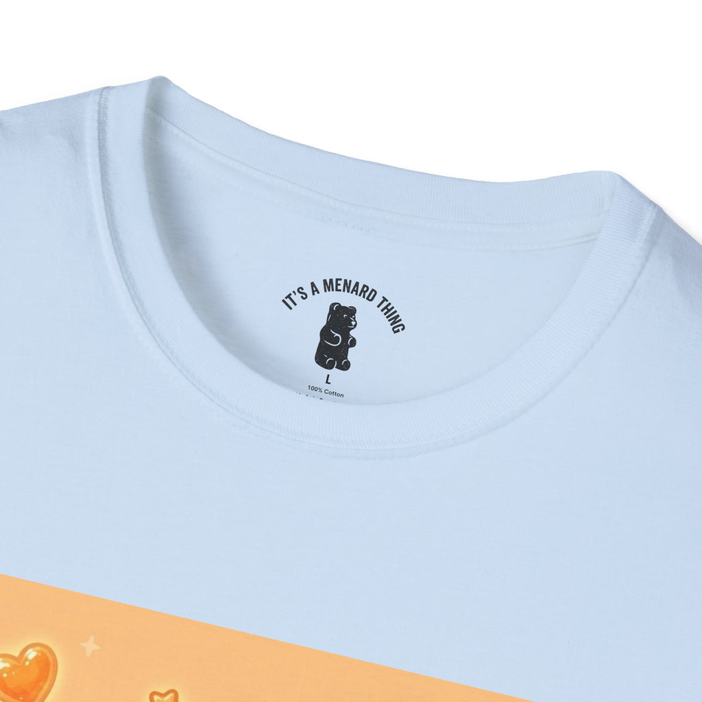 Orange Burst Gooey Gummy Bear T-Shirt —  Kawaii Graphic T-Shirt