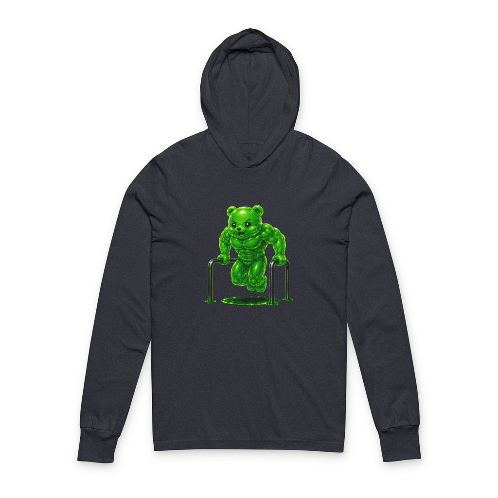 Lifting Workout, Emerald Green Oozy Buff Bear Gummy Gym Addition- Adult Workout Sweatshirt