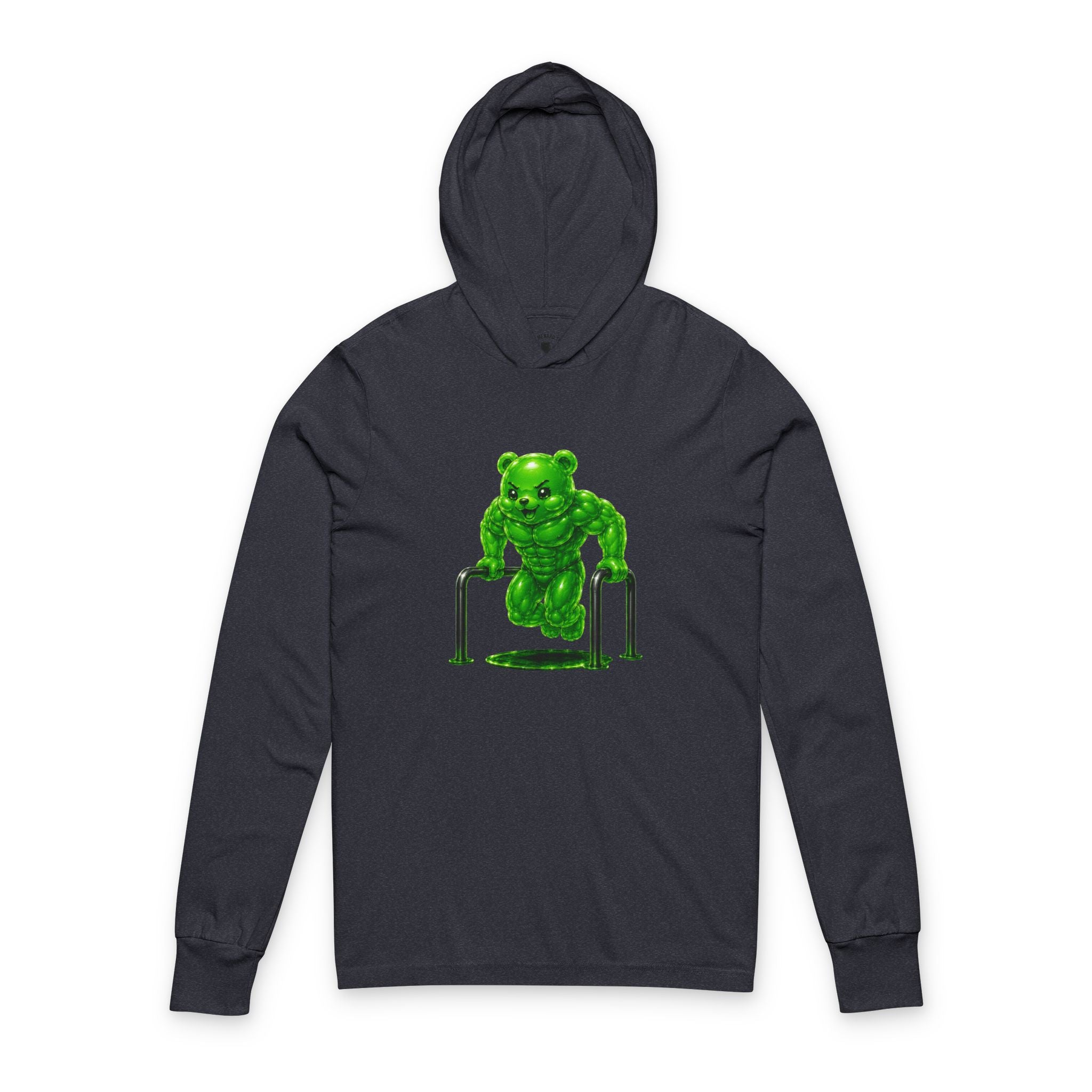 Lifting Workout, Emerald Green Oozy Buff Bear Gummy Gym Addition- Adult Workout Sweatshirt