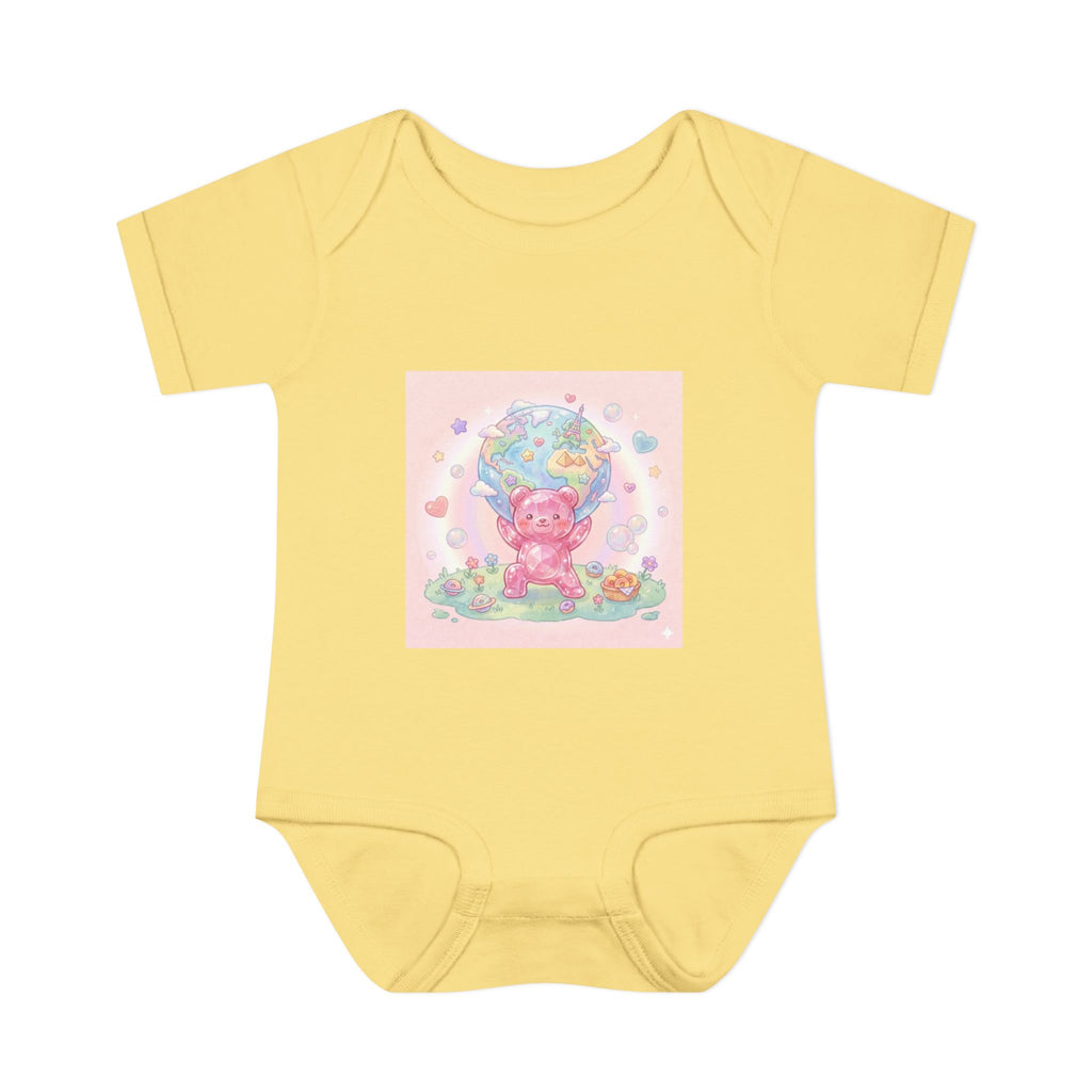 Infant Bodysuit — World Atlas Gummy bear Design