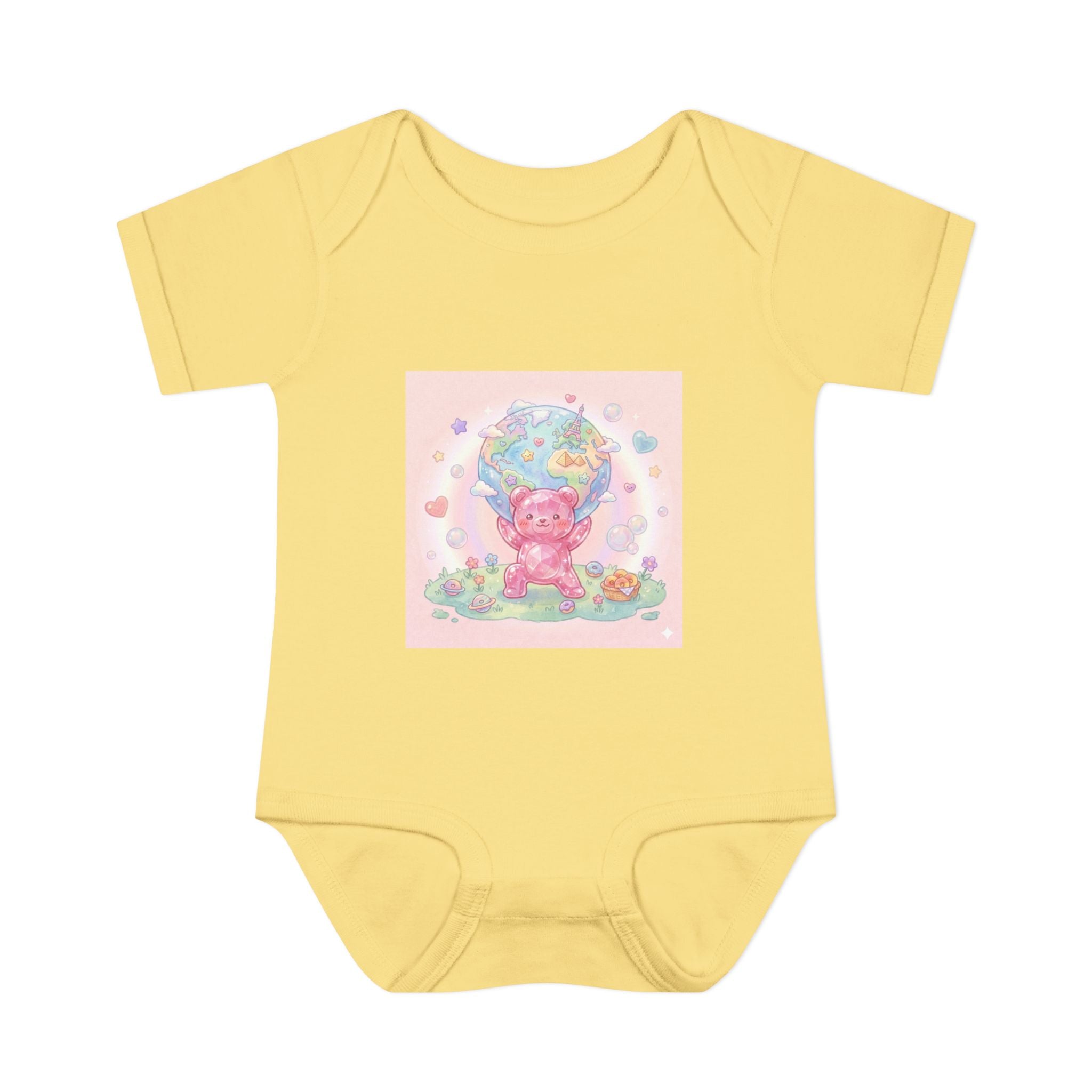Infant Bodysuit — World Atlas Gummy bear Design