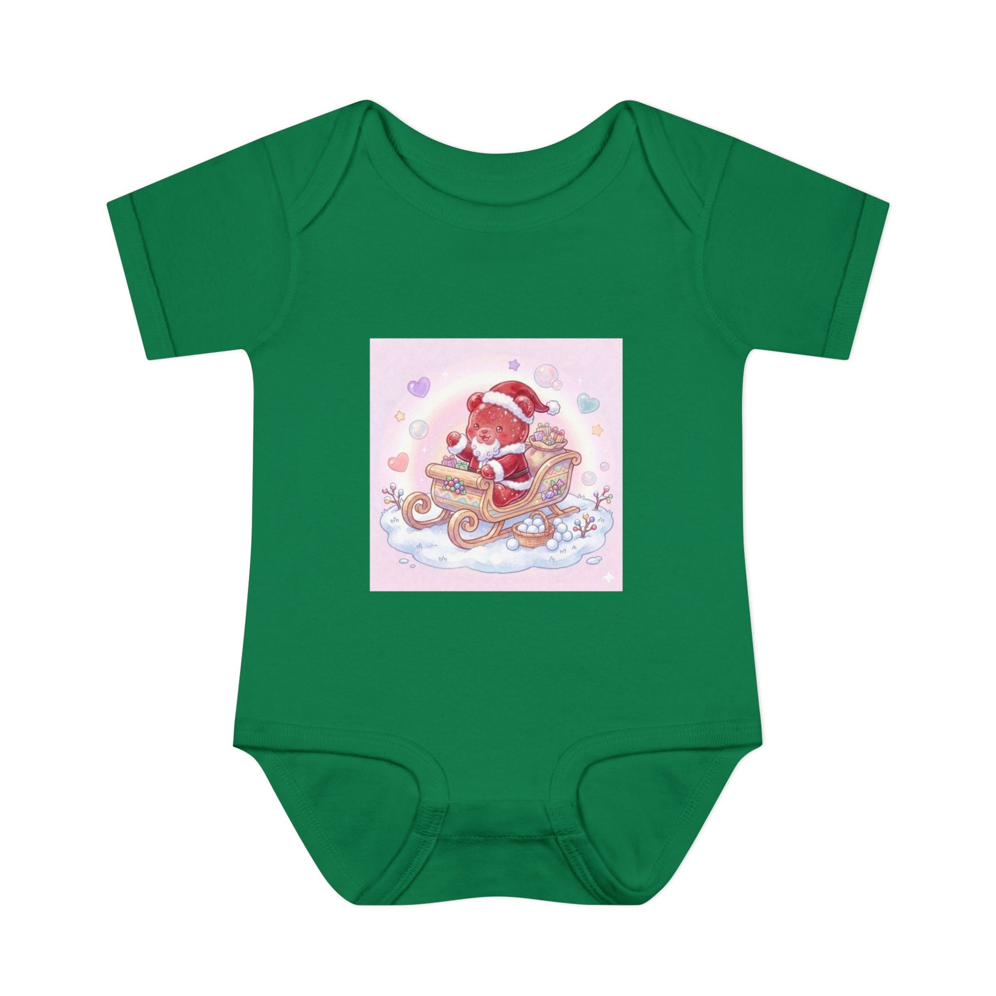 Baby Bodysuit – Gooey Gummy Santa in Sleigh Christmas Infant Onesie