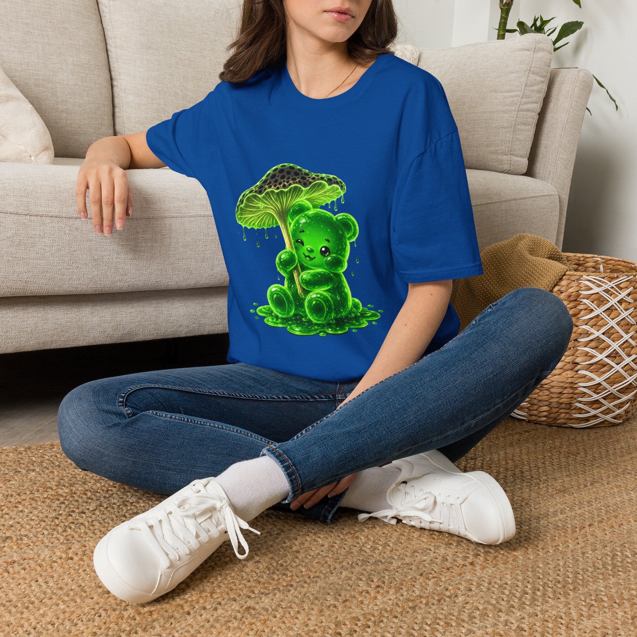 Glowing Green Neon Mushroom Special Addition, Oozy Bear Friend- Graphic Shirt