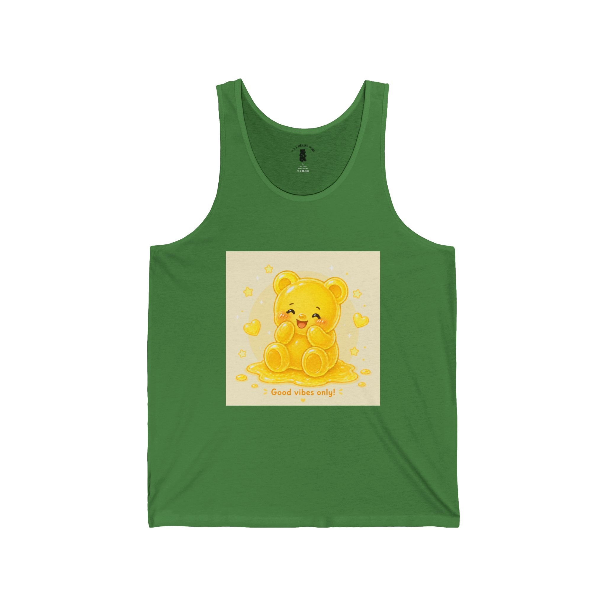 Happy Golden Yellow Good Vibes, Gooey Gummy Bear — Kawaii Graphic Tank top