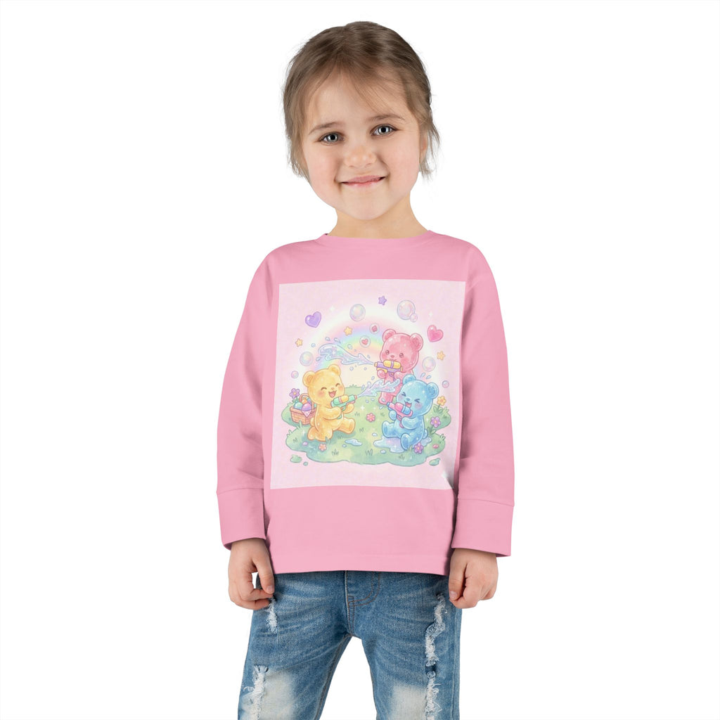 Water War Play time, Oozy Bear Group Gummy Friends- Graphic Long Sleeve Shirt