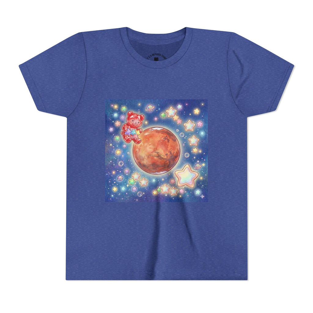 Look to Mars, Red Gooey Crystal Gummy Bear- Galaxy Graphic Youth T-Shirt