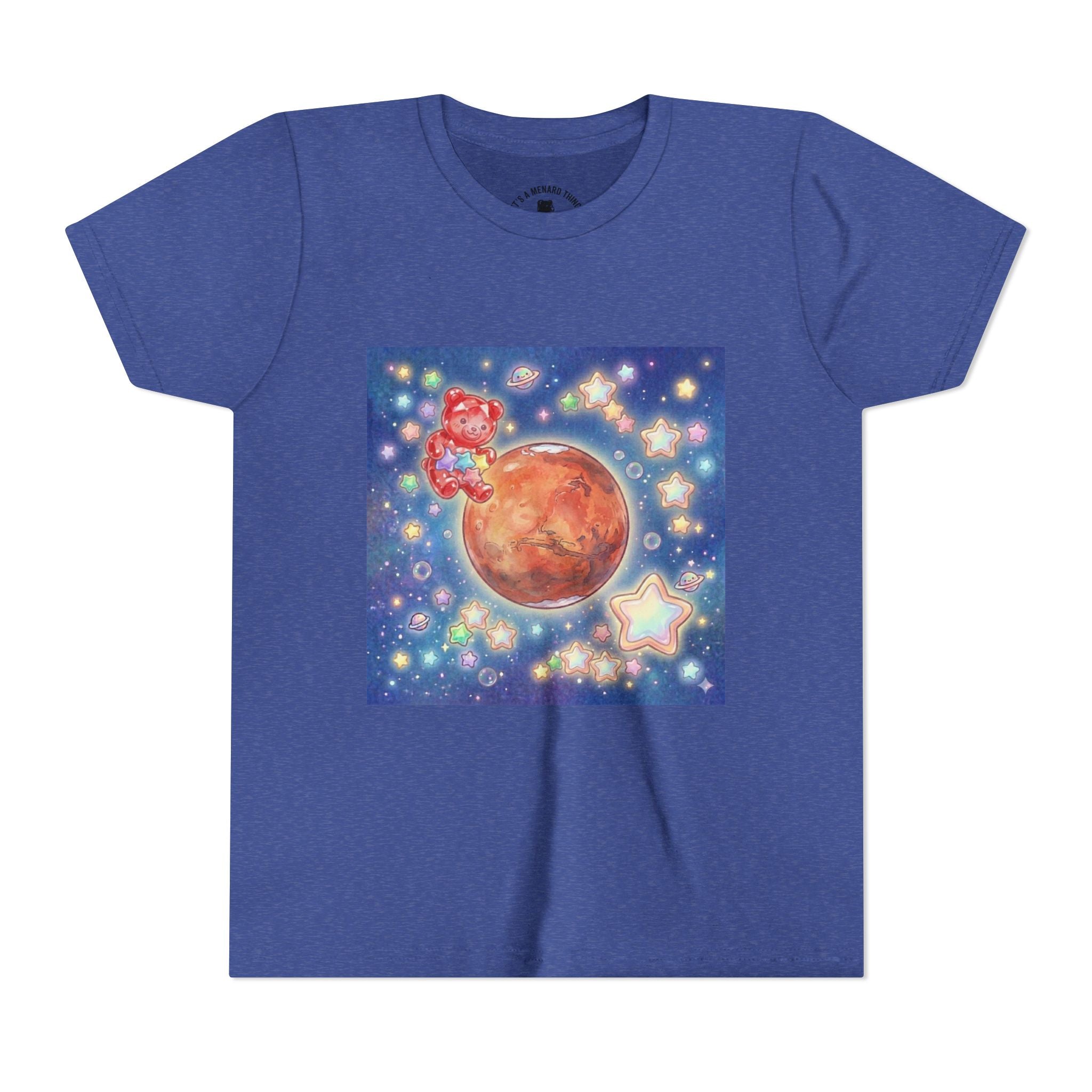 Look to Mars, Red Gooey Crystal Gummy Bear- Galaxy Graphic Youth T-Shirt