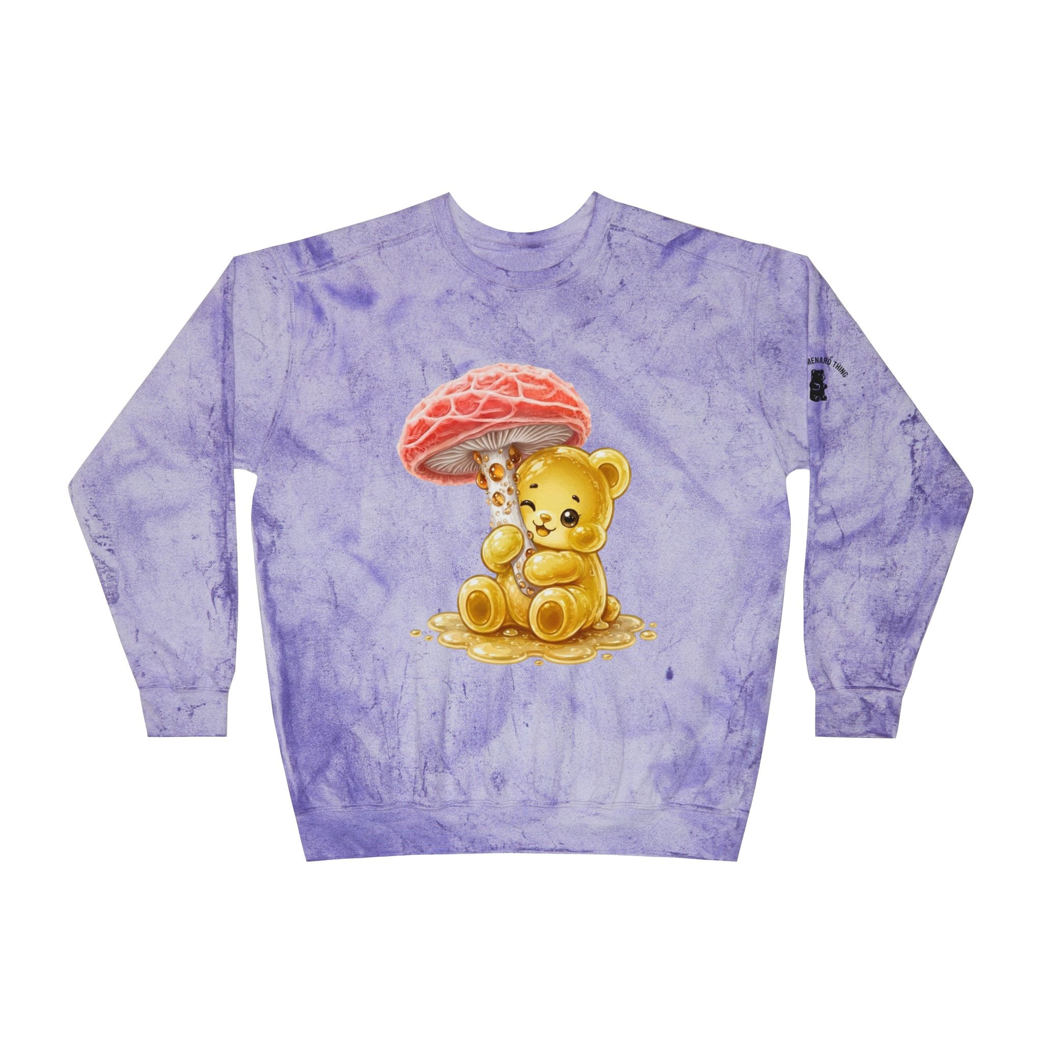 Special Orange Drippy Mushroom, Golden Gooey Gummy Bear — Cute Graphic Sweatshirt