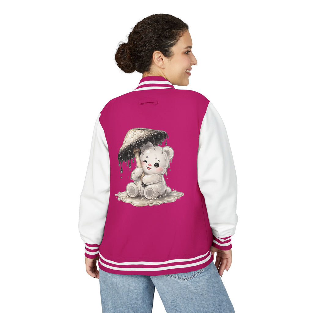 Pretty Ink Cap Mushroom, White Gooey Gummy Bear – Vintage Varsity Jacket