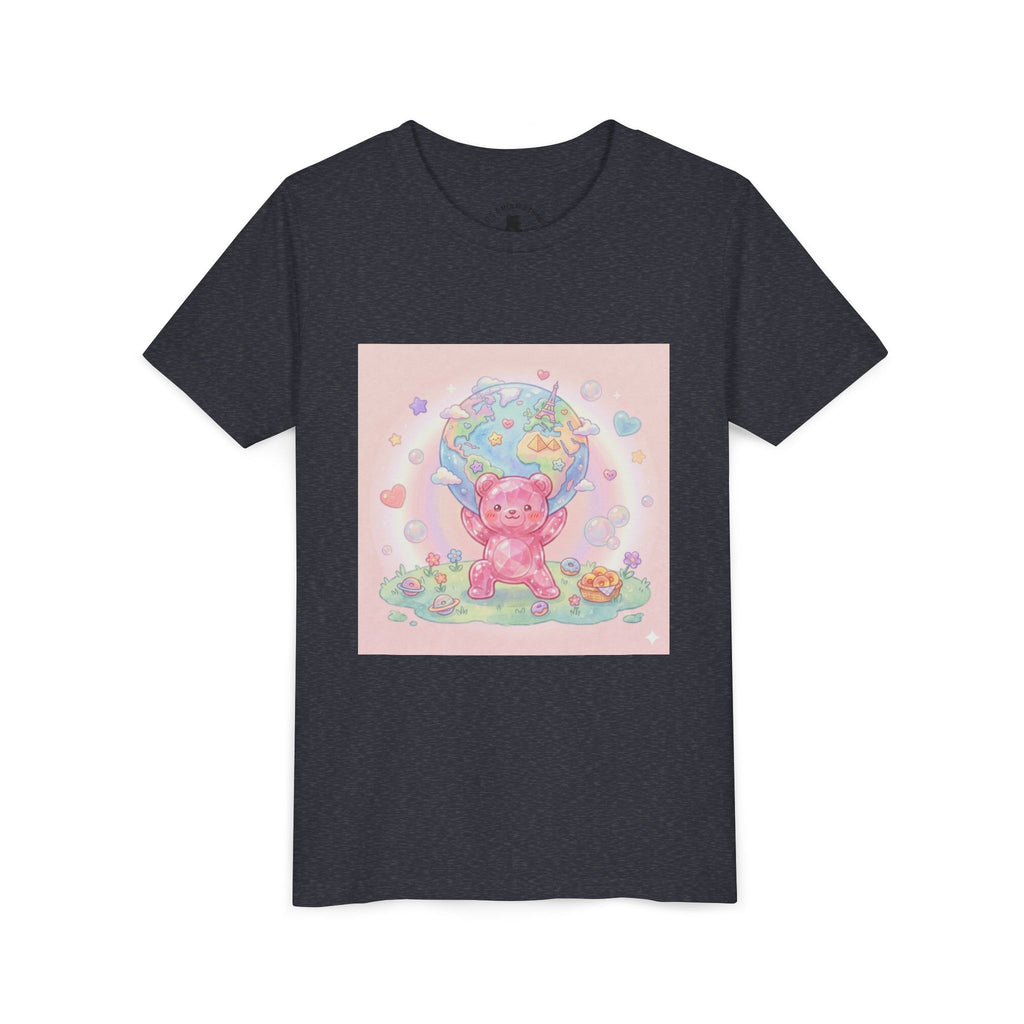 World Atlas, Weight of the Gummy World Pink Gooey Bear- Pastel Graphic Youth T-Shirt