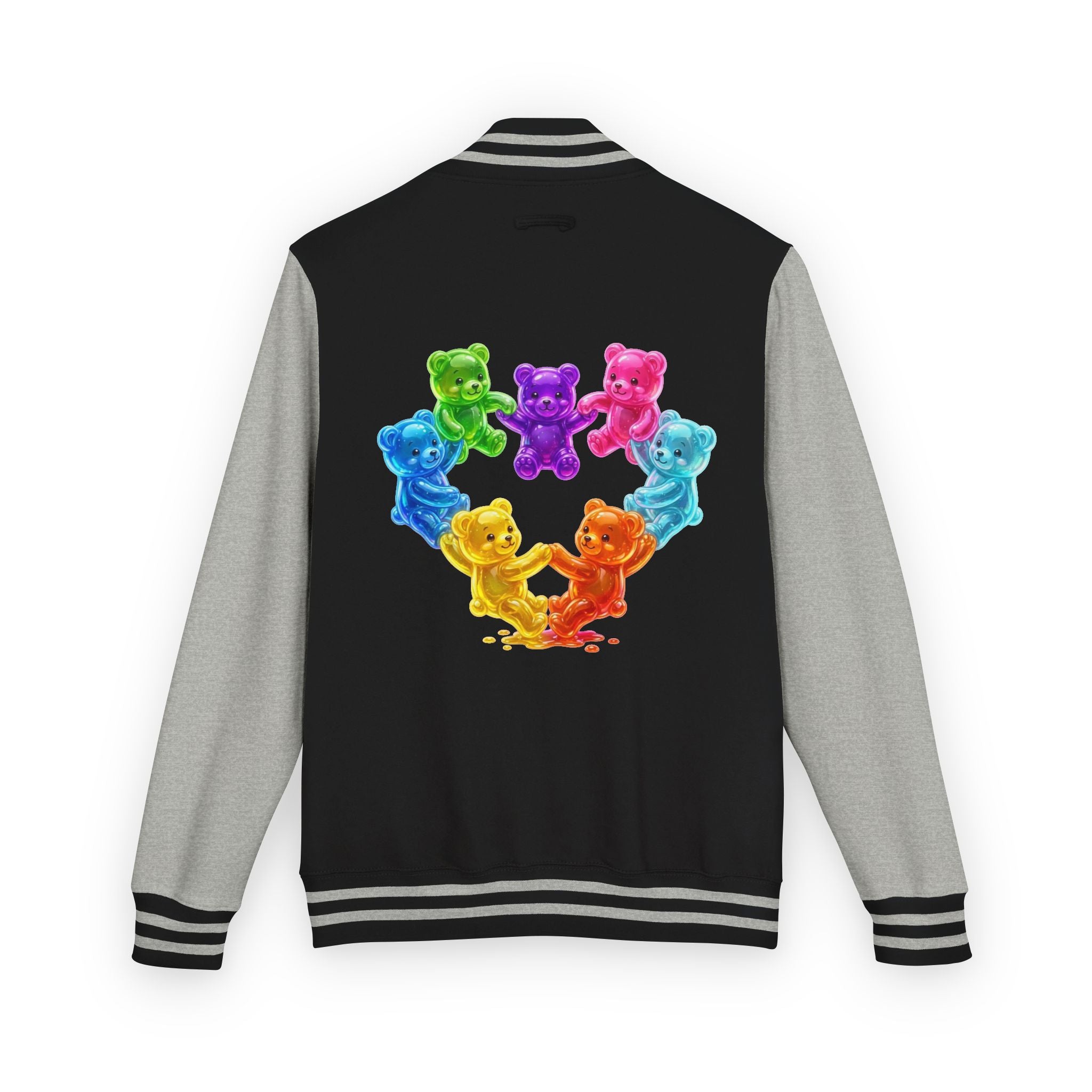 Rainbow Oozy Gummy Bear Heart Special Addition- Lettermen Graphic Jacket