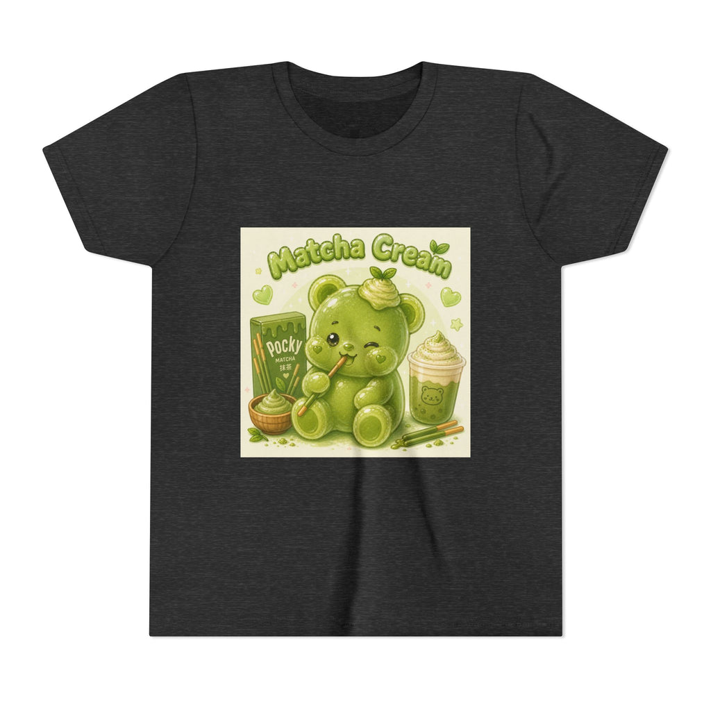 Matcha Cream Gooey Gummy Bear Youth Tee —Pocky & Dessert Graphic