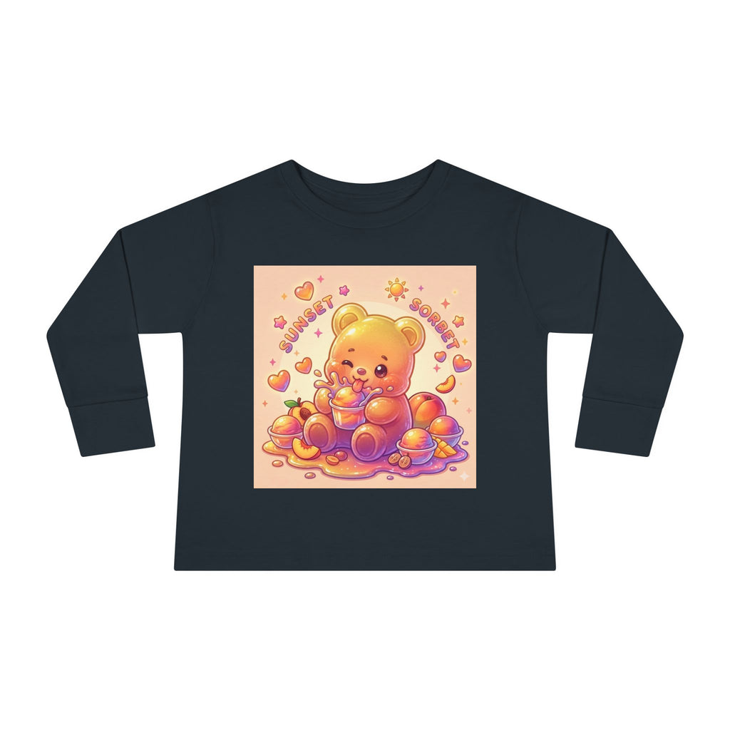 Sweet Peach Sorbet, Oozy Bear Gummy Friend Special- Kids Graphic Long Sleeve Shirt