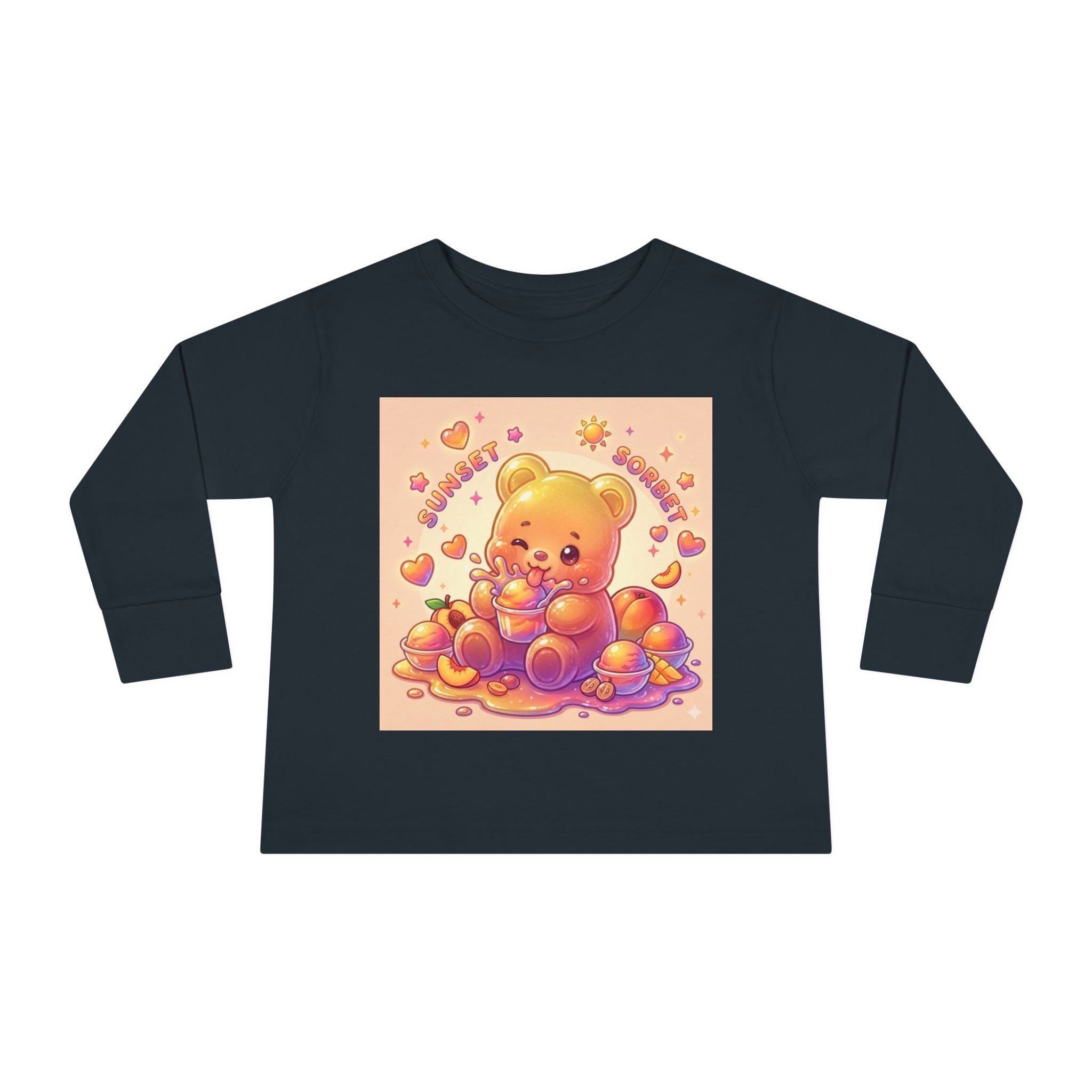 Sweet Peach Sorbet, Oozy Bear Gummy Friend Special- Kids Graphic Long Sleeve Shirt