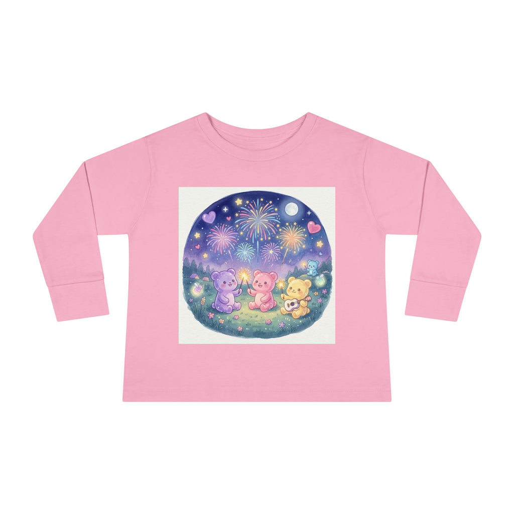 Watching Fireworks In the Night Sky, Oozy Bear Friend Group- Graphic Long Sleeve Shirt