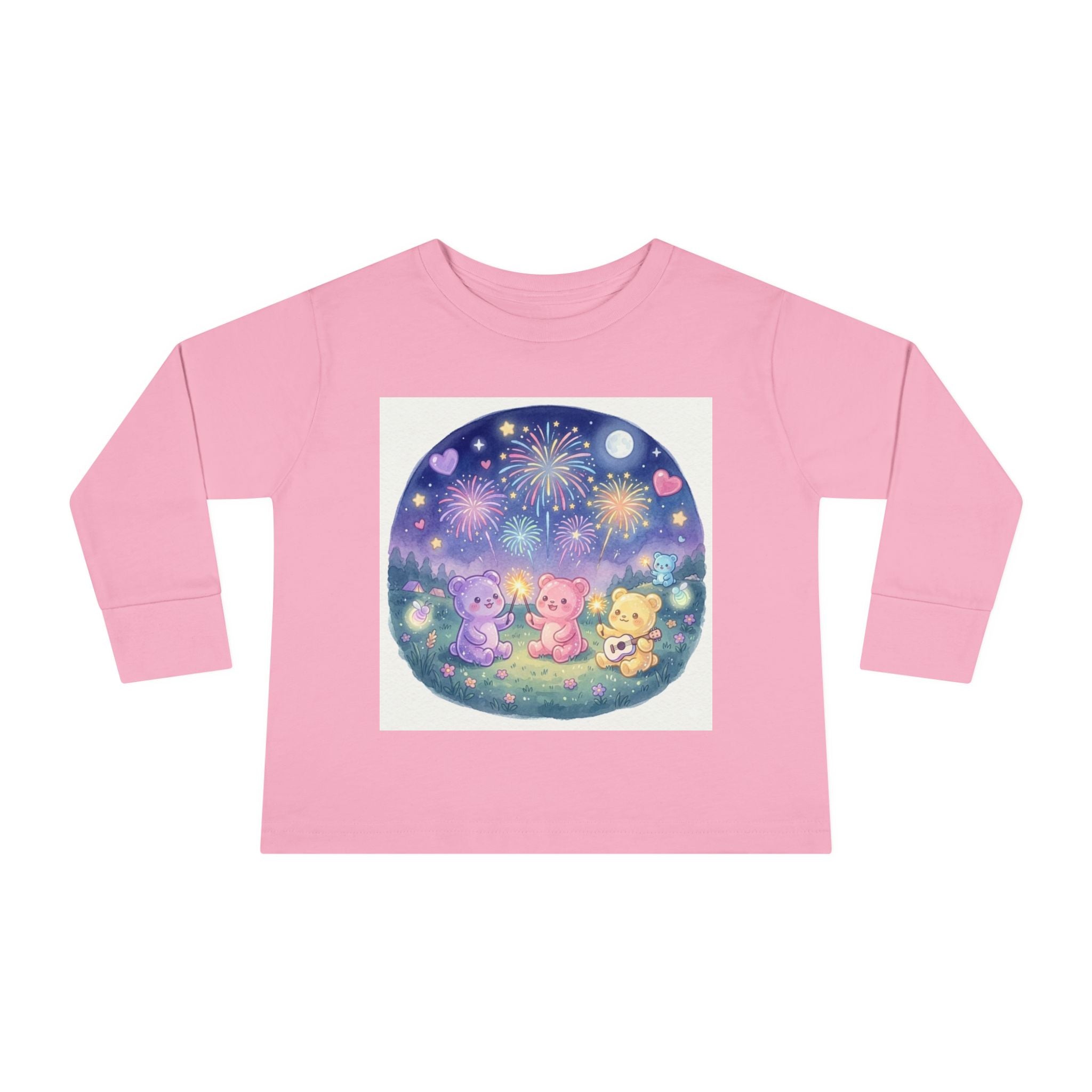 Watching Fireworks In the Night Sky, Oozy Bear Friend Group- Graphic Long Sleeve Shirt