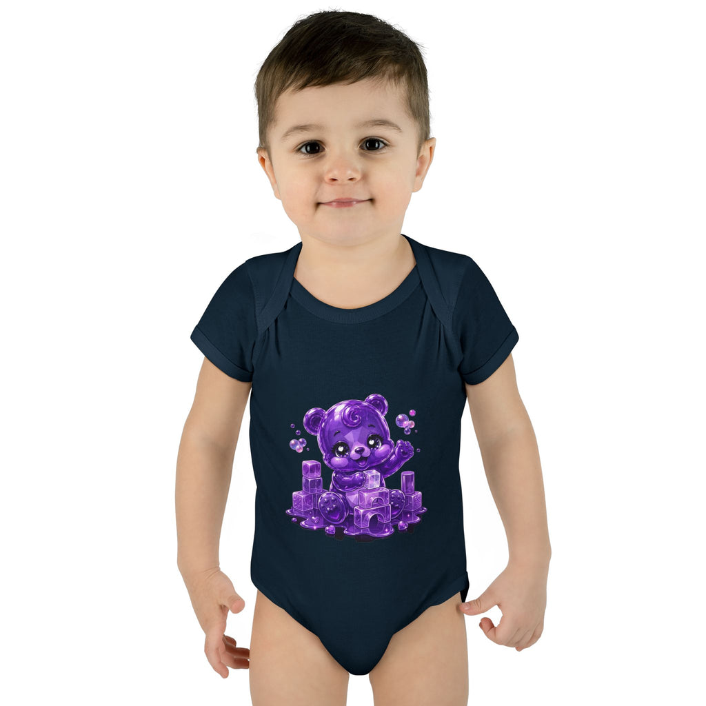 Play Time, Purple Crystal Baby Oozy Bear Gummy Cutie Addition- Graphic Onesie