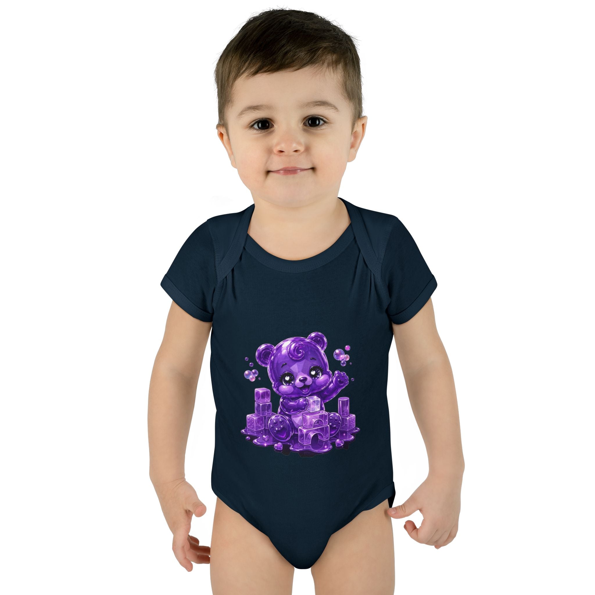Play Time, Purple Crystal Baby Oozy Bear Gummy Cutie Addition- Graphic Onesie