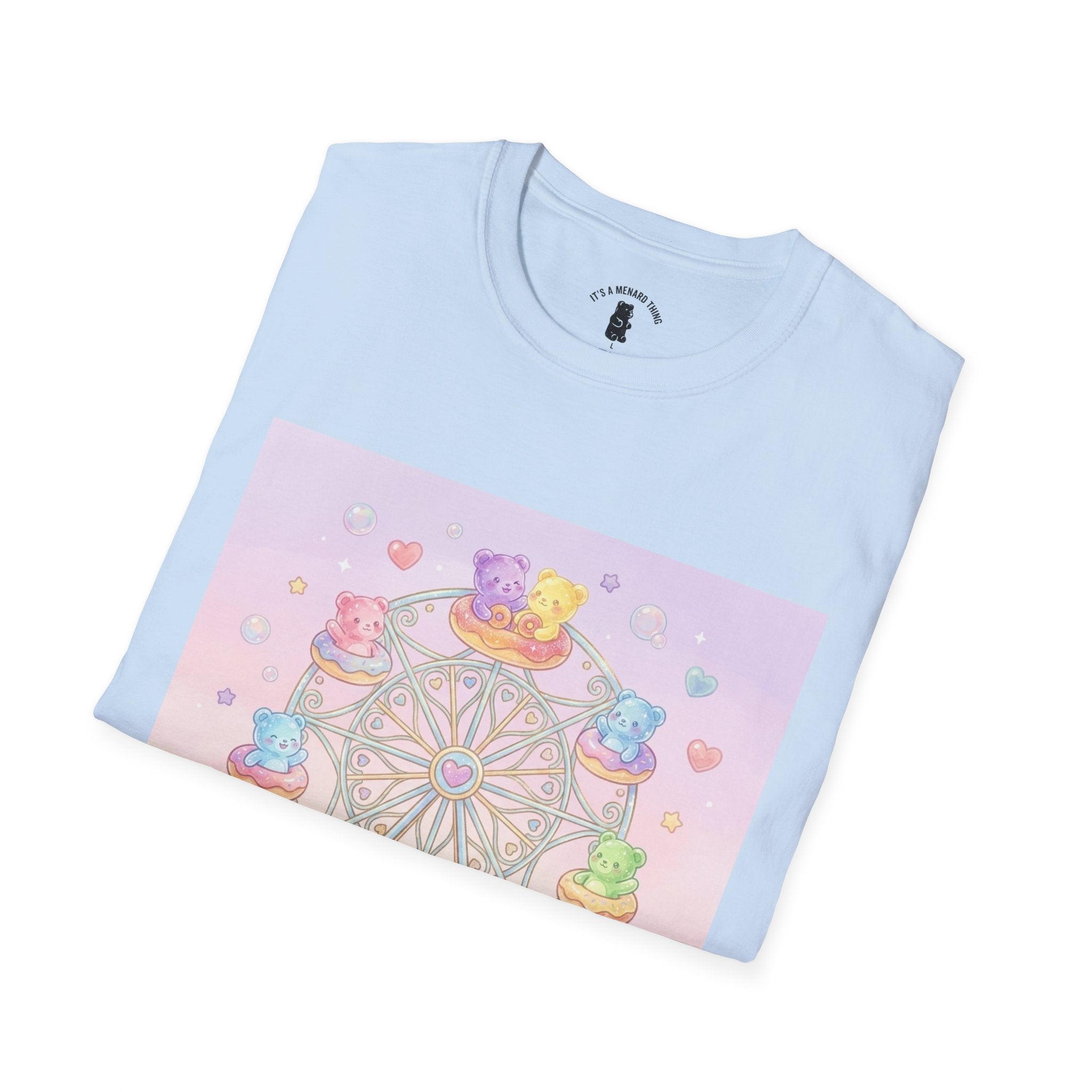 Carnival, Riding the Ferris Wheel with Gooey Gummy Friends T-Shirt — Cute Graphic Tee