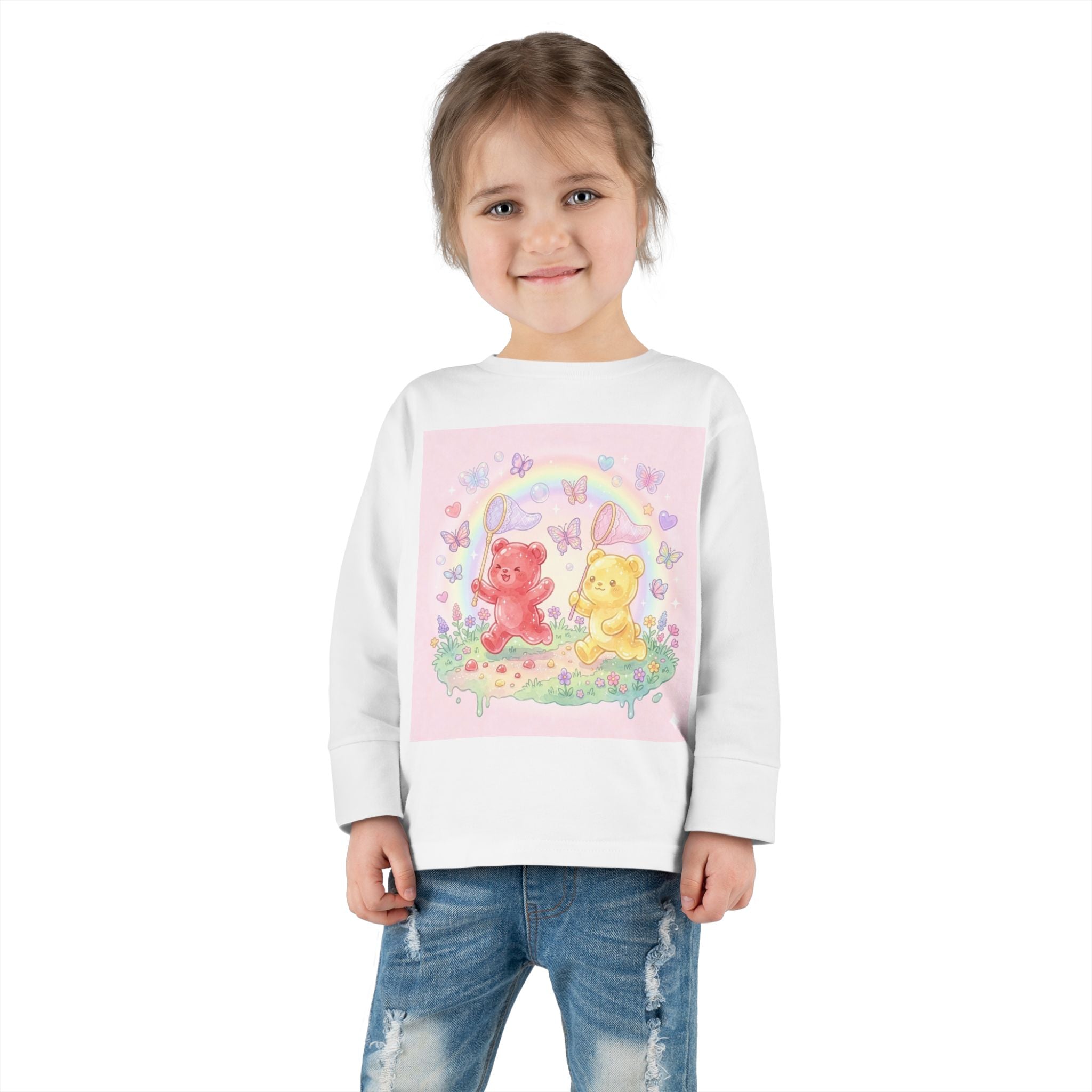 Catchin Butterflies, Oozy Bear Duo Friends- Graphic Long Sleeve Shirt