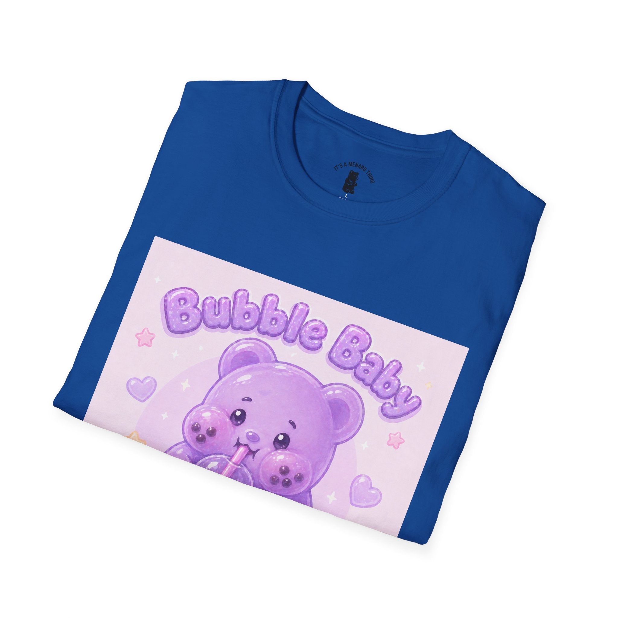 "Bubble Baby" Purple Gooey Gummy Bear — Cute Purple Boba Tea Graphic Tee