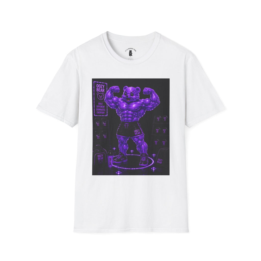 Flexing Muscles, After Workout Oozy Buff Bear Gym Gummy- Adult Graphic Shirt