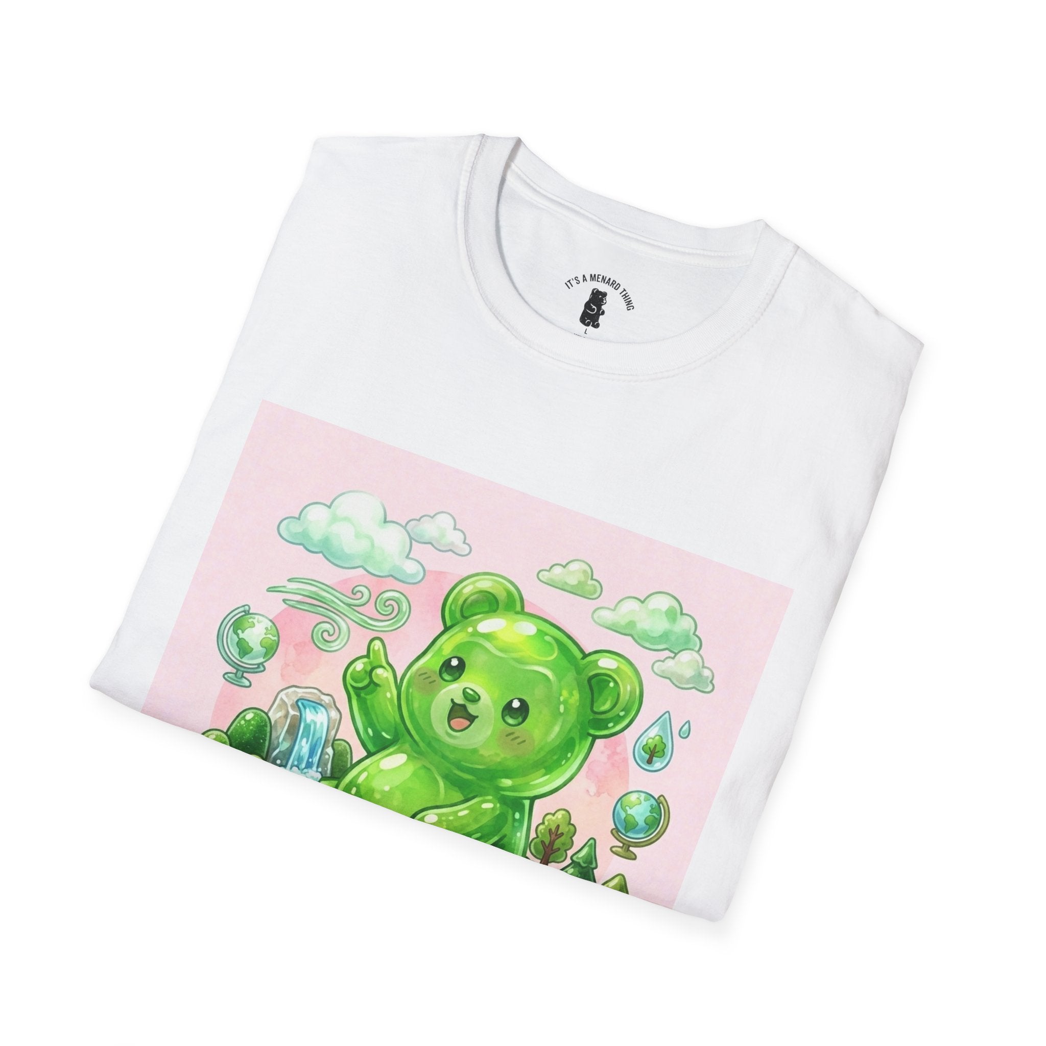 Green Teddy Bear Nature Tee — Cute Eco-Garden Graphic T-Shirt