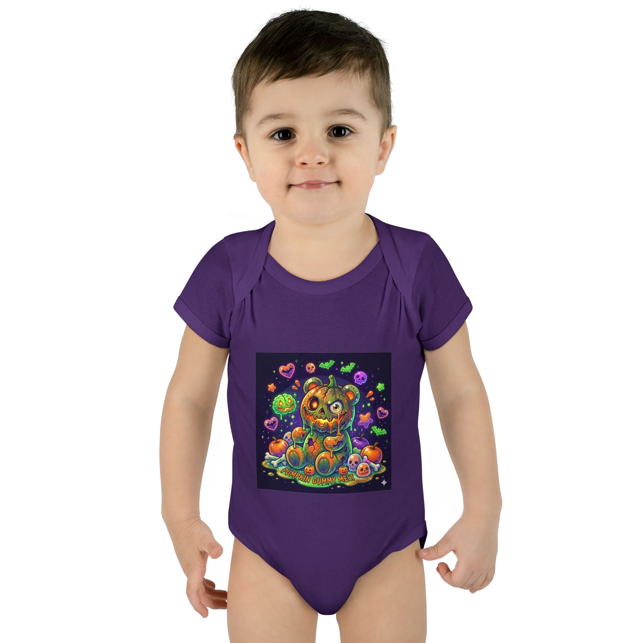 Halloween Pumpkin Head Gooey Gummy Bear - Infant Onesie