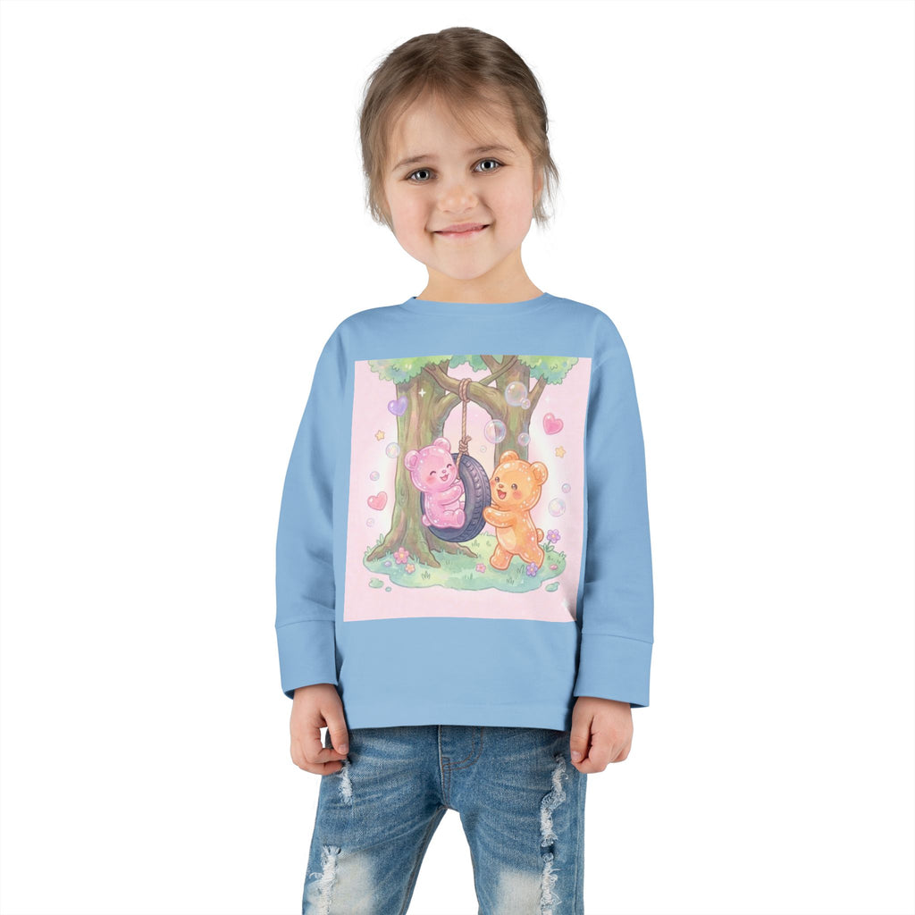 Playing On a Tire Swing, Oozy Bear Gummy Friend Duo- Graphic Long Sleeve Shirt