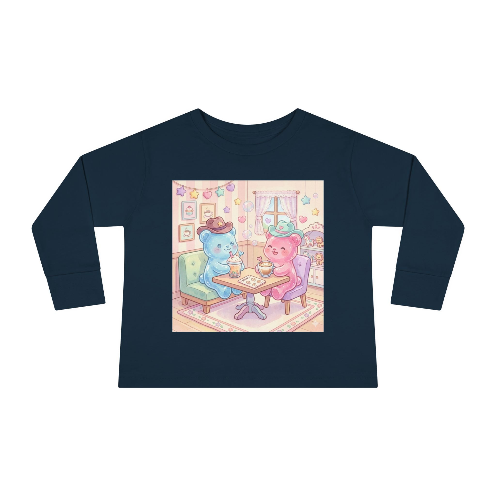 Cowboy Coffee Break, Oozy Bear Duo Friends- Graphic Long Sleeve Shirt