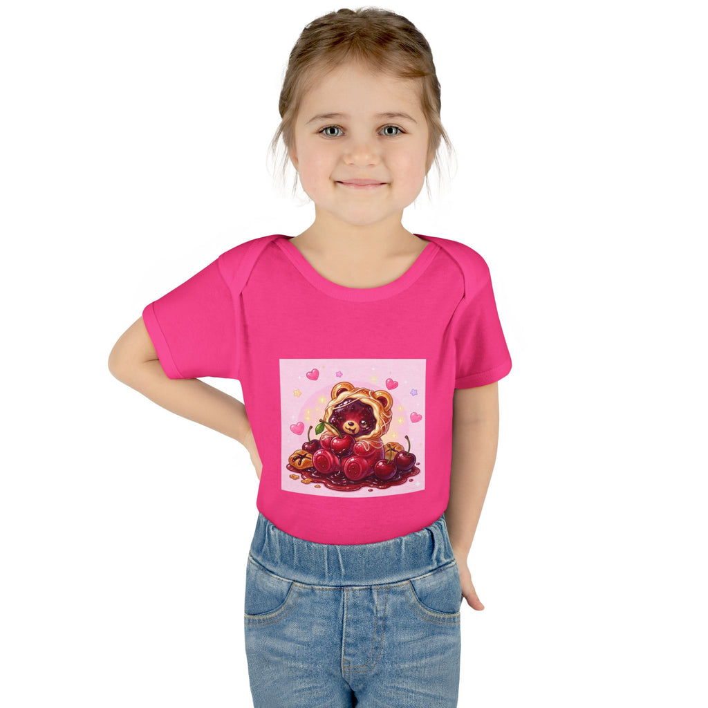 Cherry Danish Gooey Gummy Bear in Puff PJs (Infant Rib Onesie)