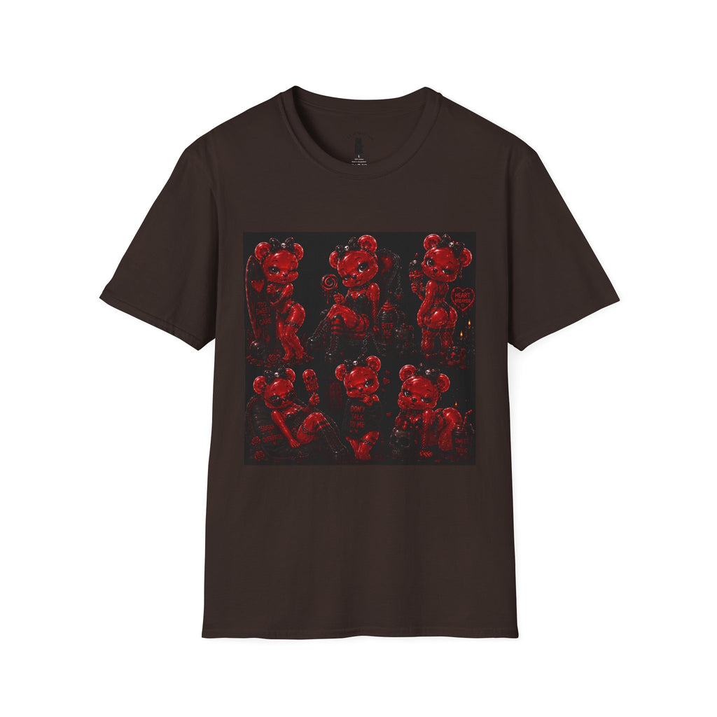 Punk Retro Crimson Red Oozy Bear Babe, Beach Pin Up Addition- Adult Graphic Shirt (18+)