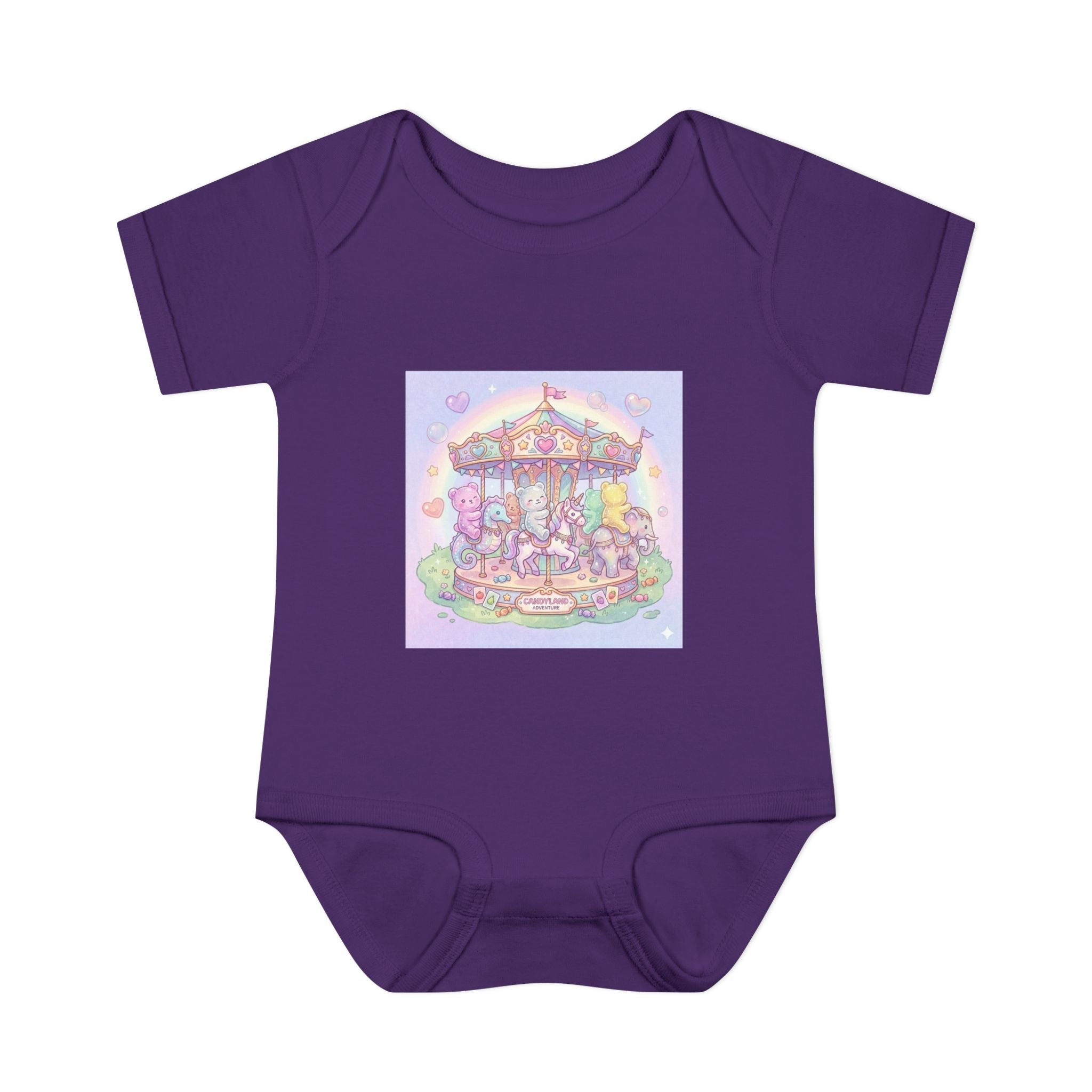 Gooey Gummies Carousel: Pastel Baby Bodysuit