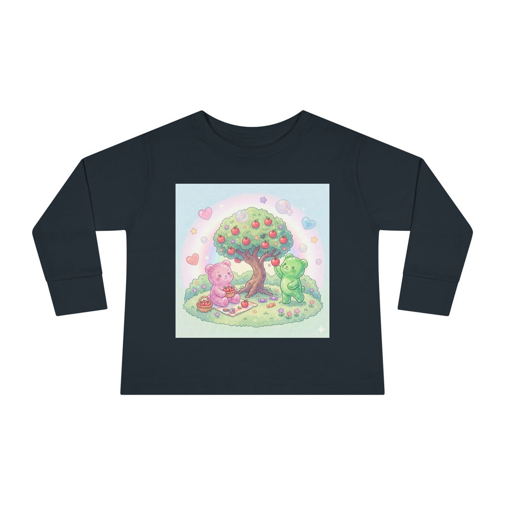 Beautiful Day For Apple Picking, Oozy Bear Gummy Friends Hang Out- Graphic Long Sleeve Shirt