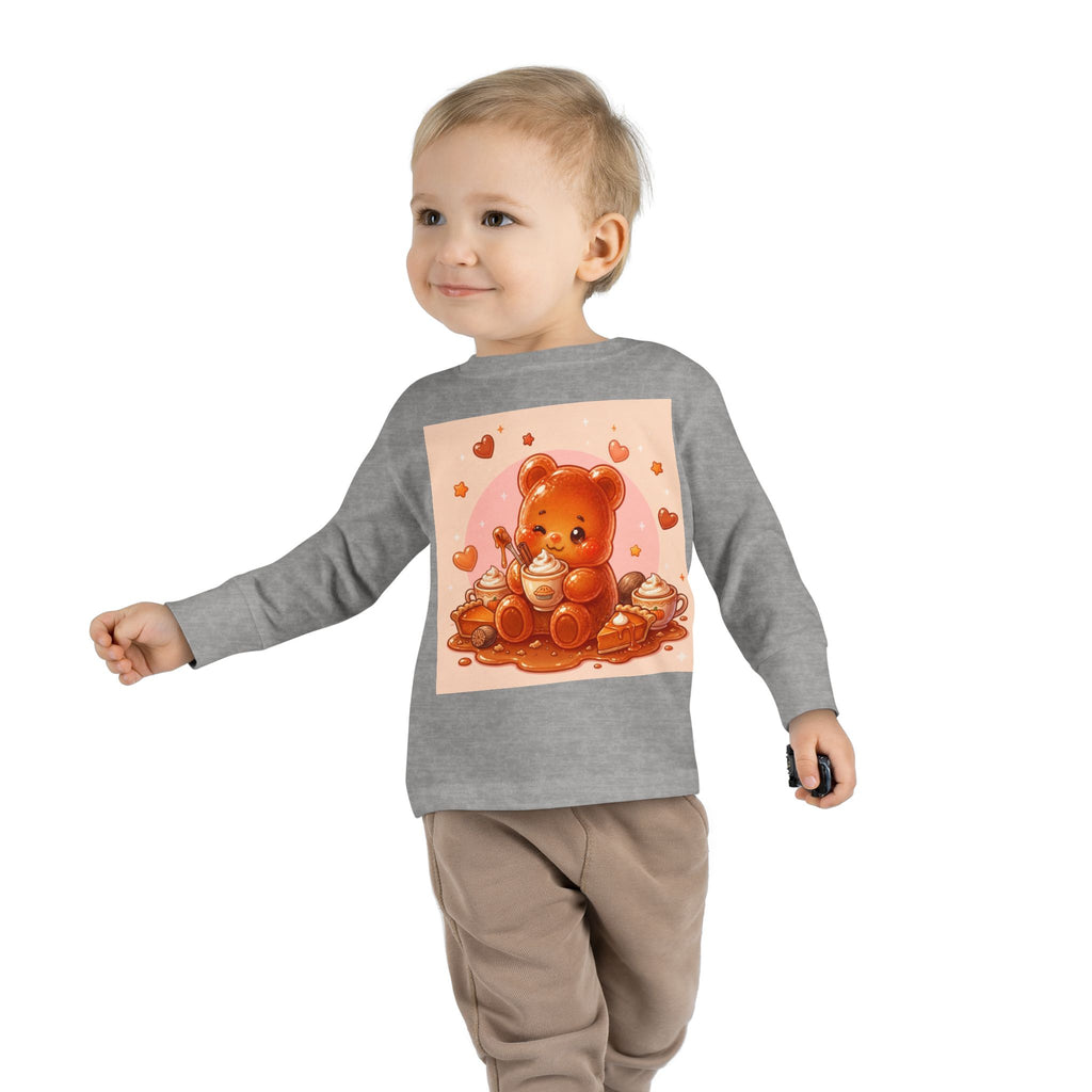 Sweet Pumpkin & Spiced Latte, Oozy Bear Gummy Friend- Kids Graphic Long Sleeve Shirt