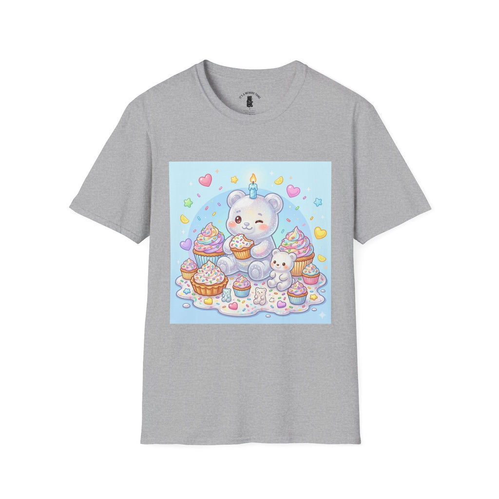 Birthday Cake and Party Gooey Gummy Bear— Kawaii Graphic T-Shirt