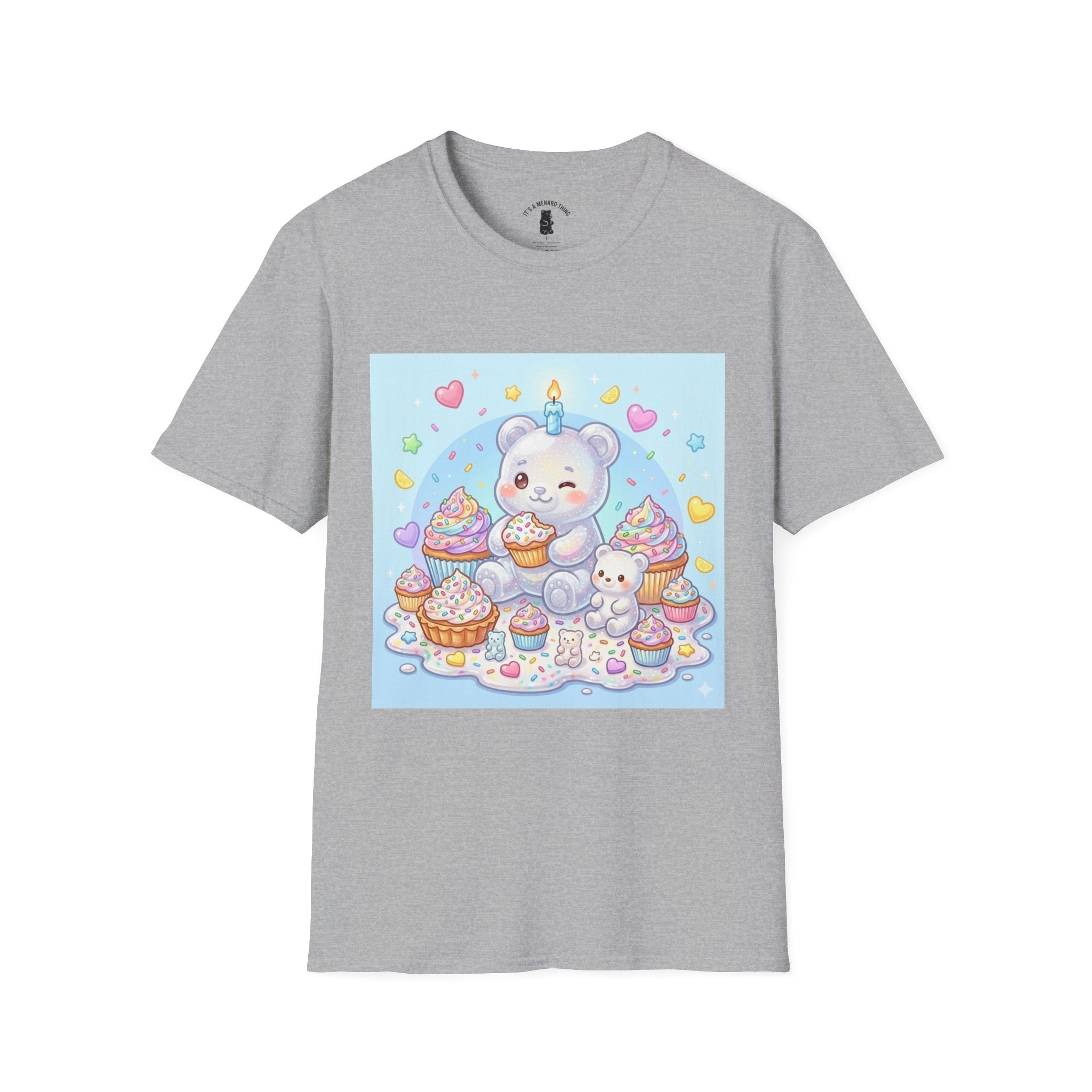 Birthday Cake and Party Gooey Gummy Bear— Kawaii Graphic T-Shirt