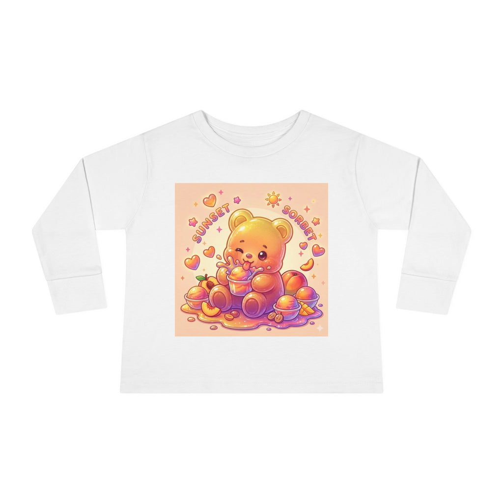 Sweet Peach Sorbet, Oozy Bear Gummy Friend Special- Kids Graphic Long Sleeve Shirt