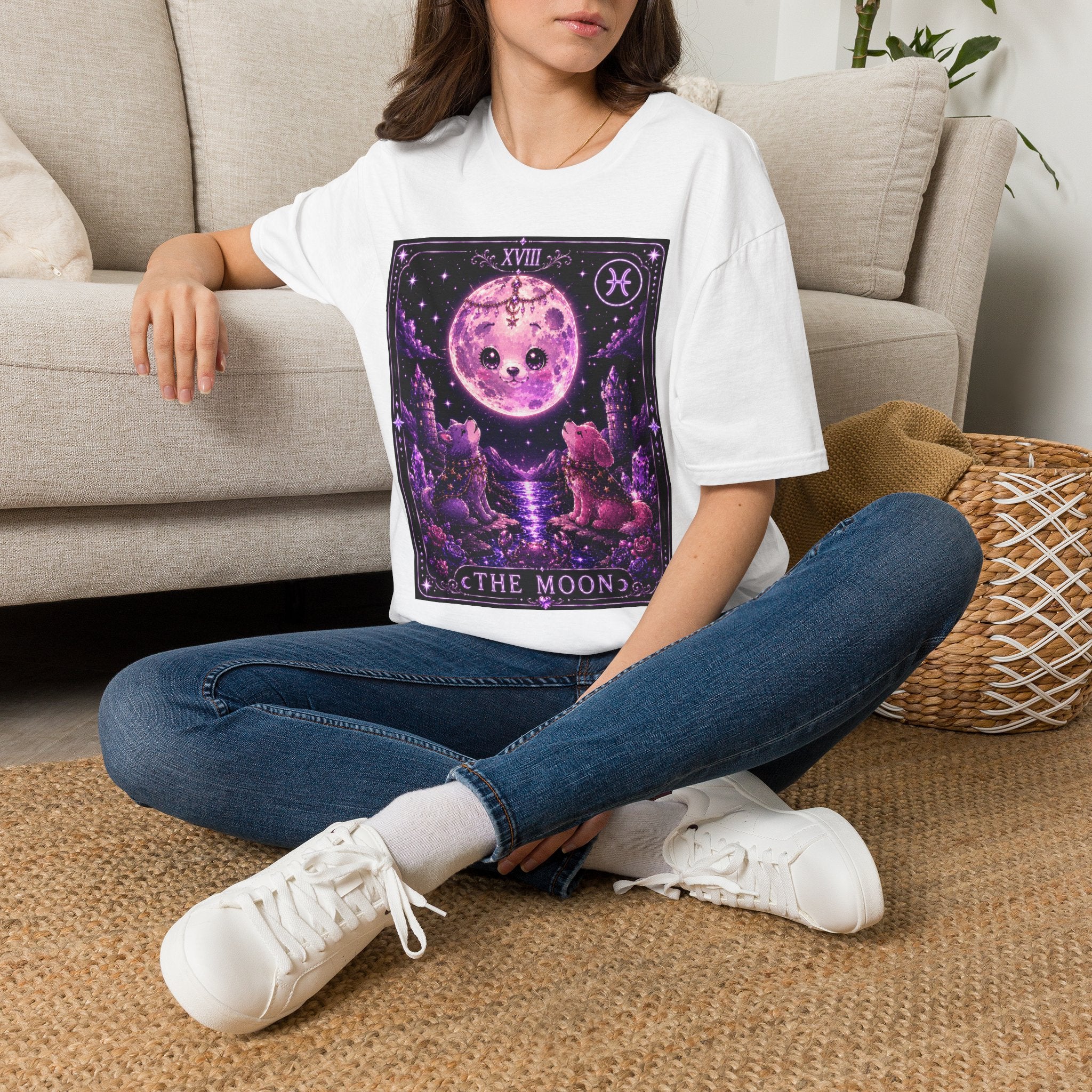 The Moon Tarot Astrological Style Oozy Bear Gummy Friend- Graphic Shirt