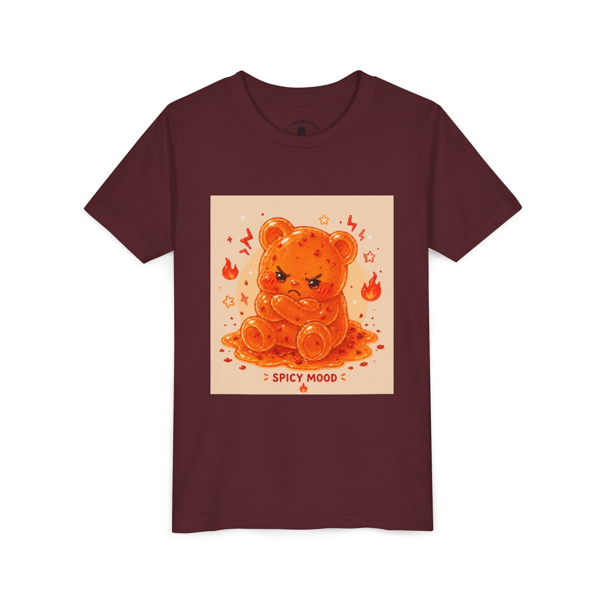 Spicy Mood Tangy Orange Gooey Gummy Bear - Angry Kawaii Bear Graphic