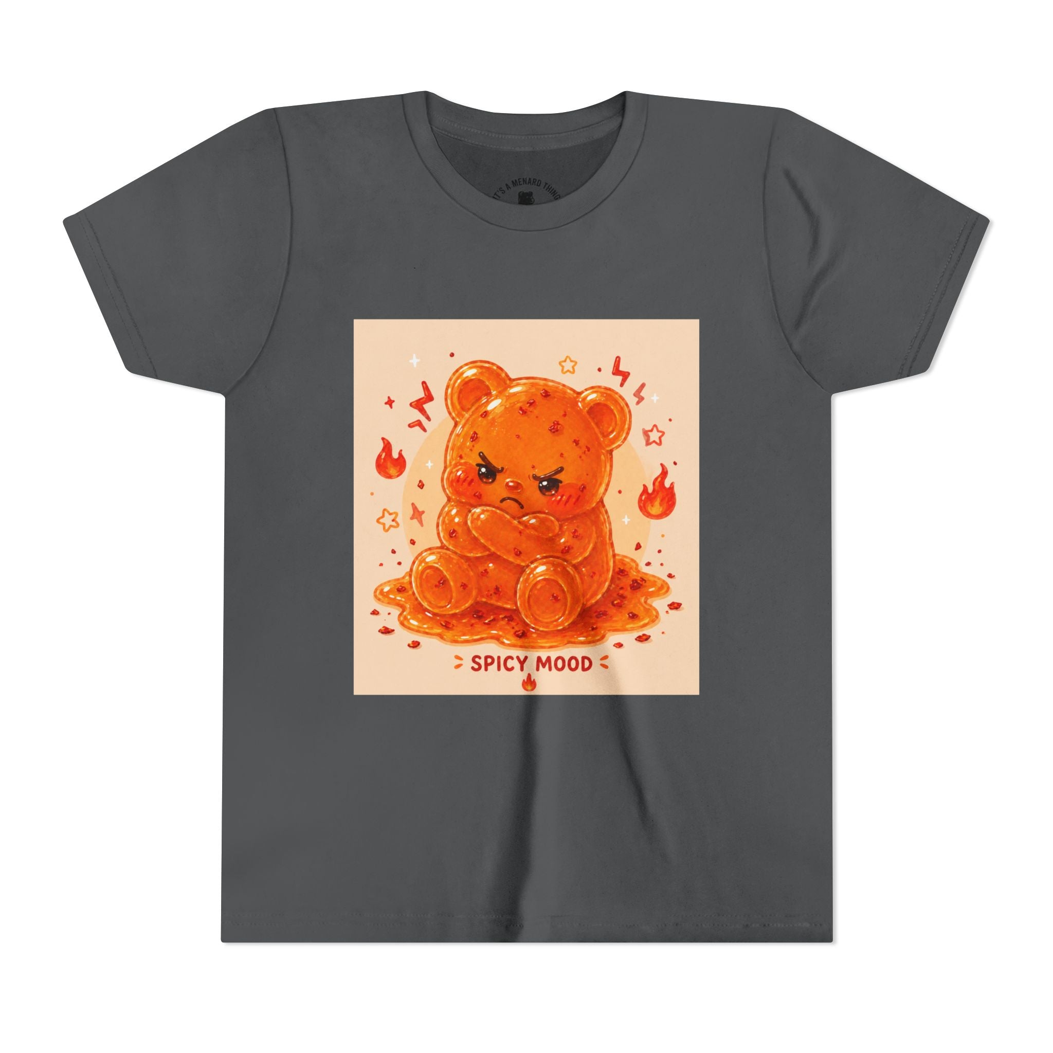 Spicy Mood Tangy Orange Gooey Gummy Bear - Angry Kawaii Bear Graphic
